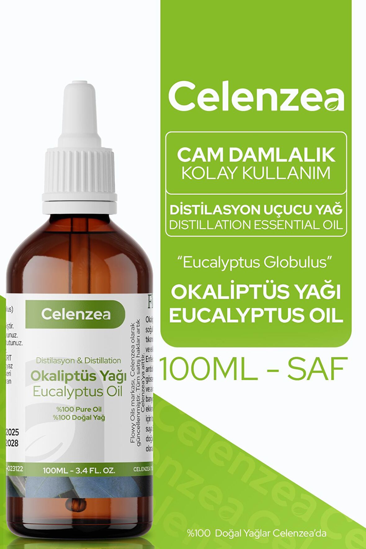Okaliptüs Yağı %100 Doğal Bitkisel Uçucu Yağ Eucalyptus Oil 100ml