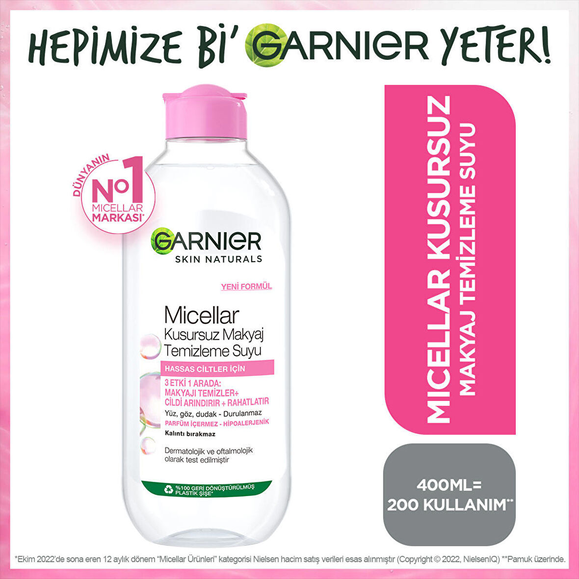 Garnier Micellar Kusursuz Makyaj Temizleme Suyu 400 ml