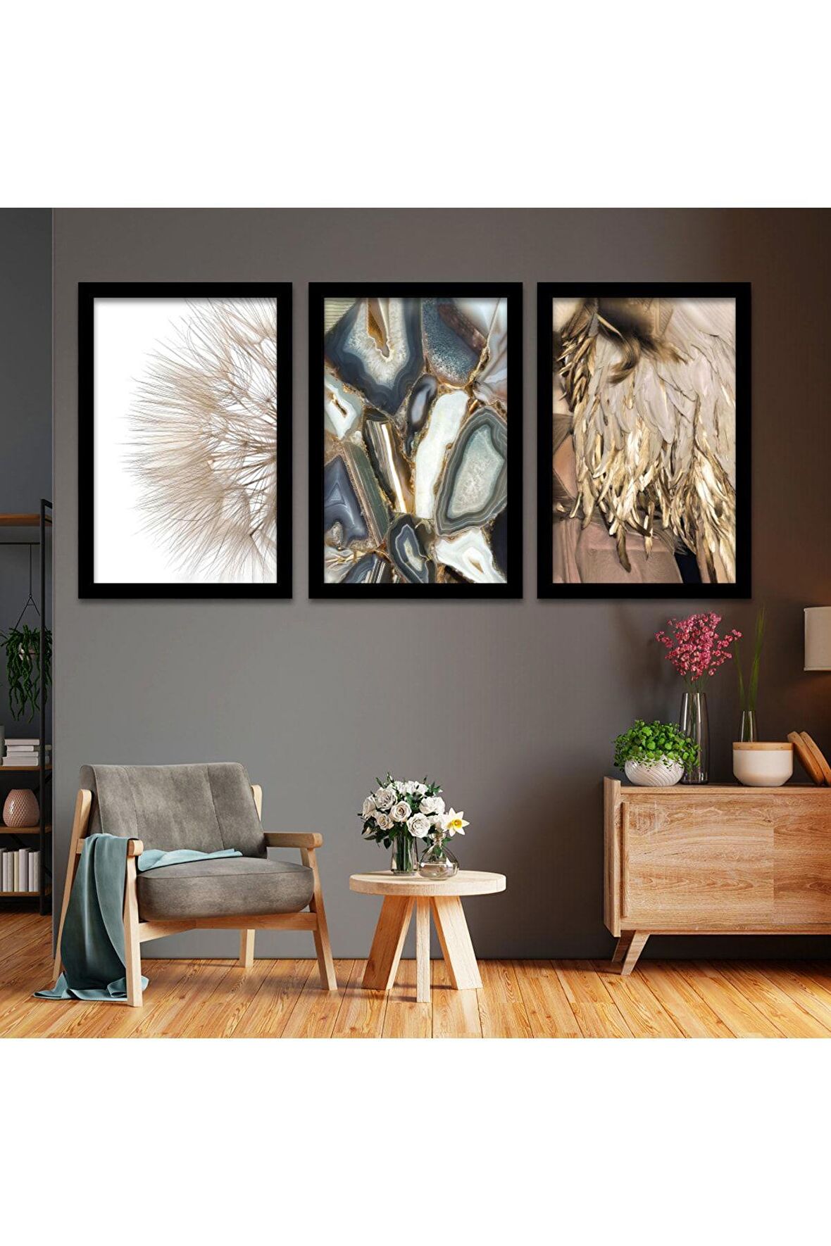 Kabe Dini Mdf Tablo Ve Saat Kombin