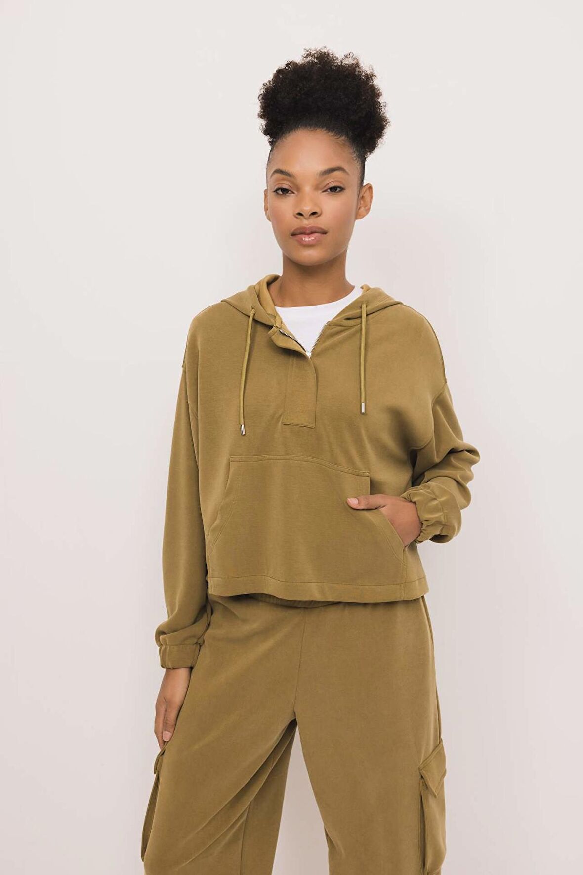 DeFactoFit Oversize Premium Kapüşonlu Sporcu Sweatshirt B1790AX23AUKH485