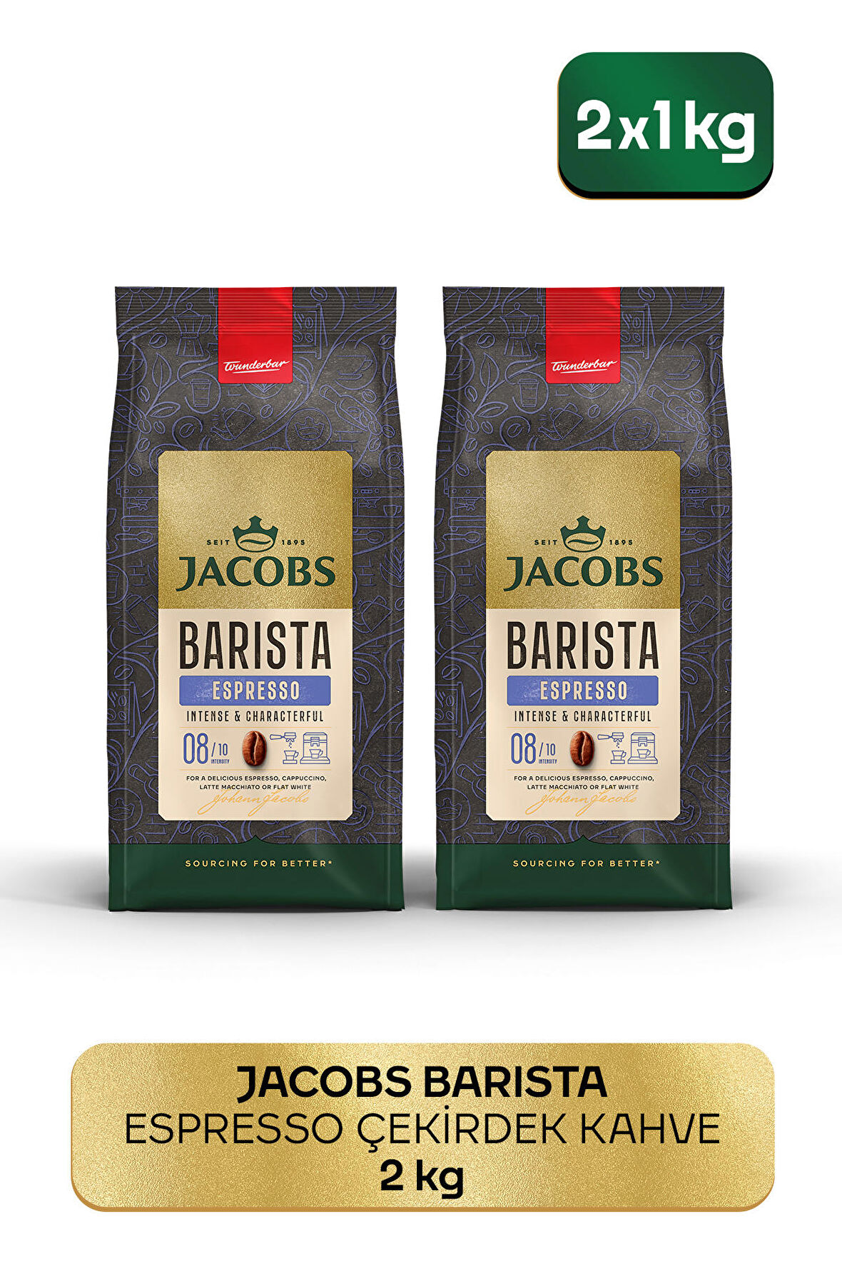 Jacobs Barista Editions Çekirdek Kahve Espresso  (1 kg x 2)