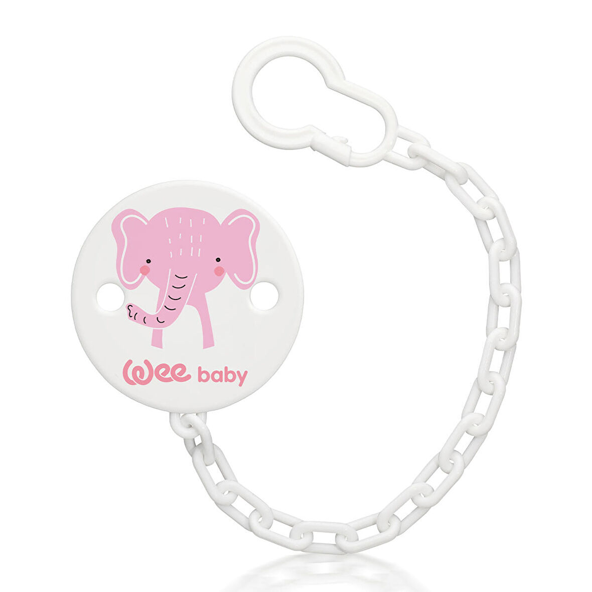 Wee Baby Desenli Emzik Askısı - PEMBE FİL