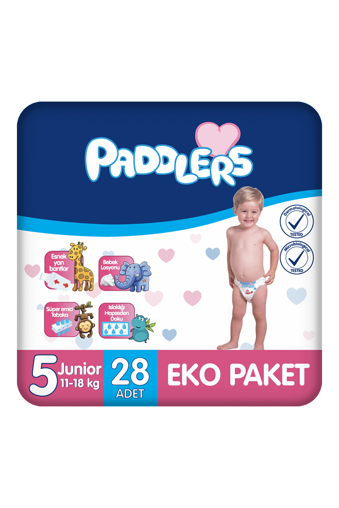 Paddlers Bebek Bezi 5 Numara Junior 28 Adet (11-18 Kg) Eko Paket