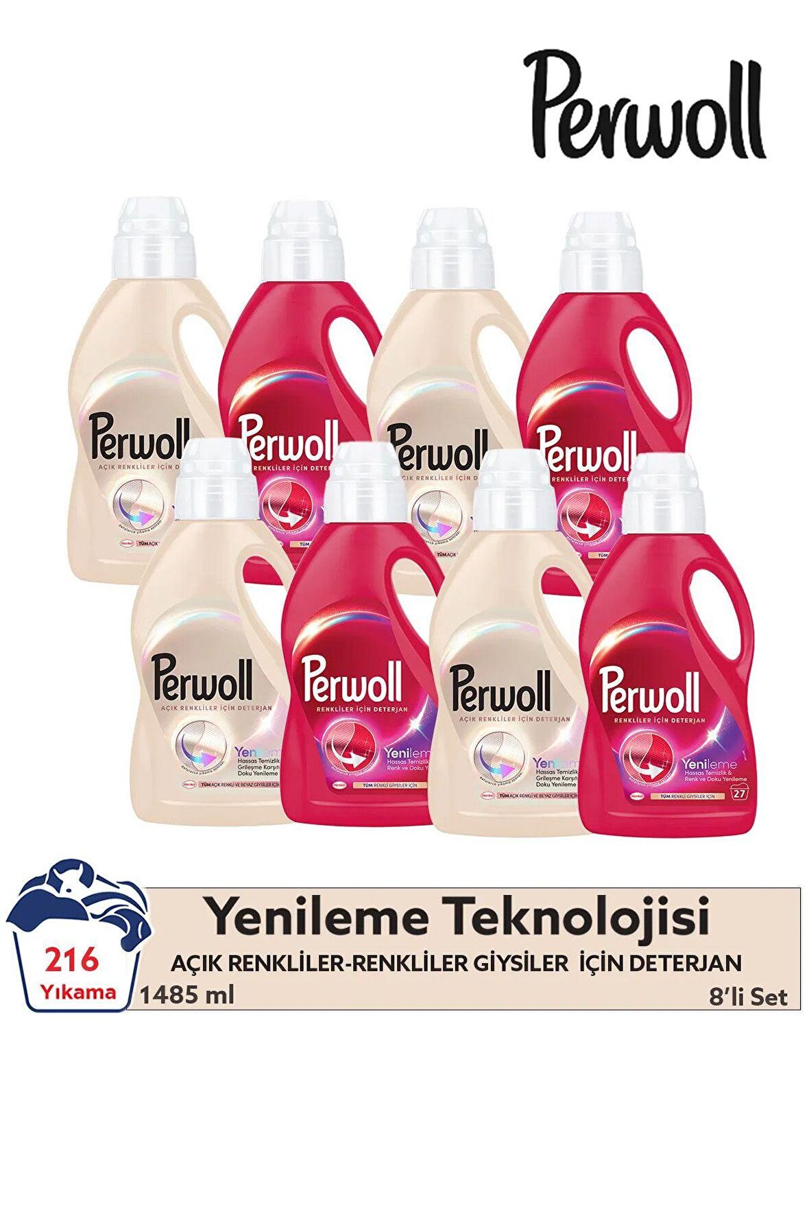 Yenileme Renkliler 4x 1.485 ml 27 Yıkama & Beyazlar 2x 1.485 ml 27 Yıkama 6'lı Set (162Yıkama )