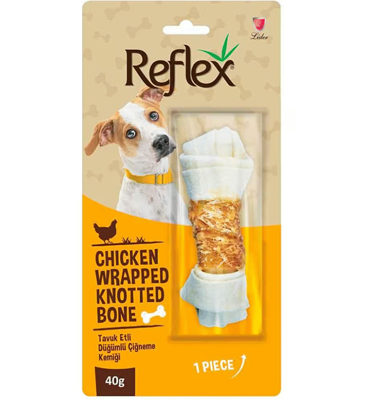 Reflex Tavuk Etli Çift Düğümlü Çiğneme Kemiği 40 Gr