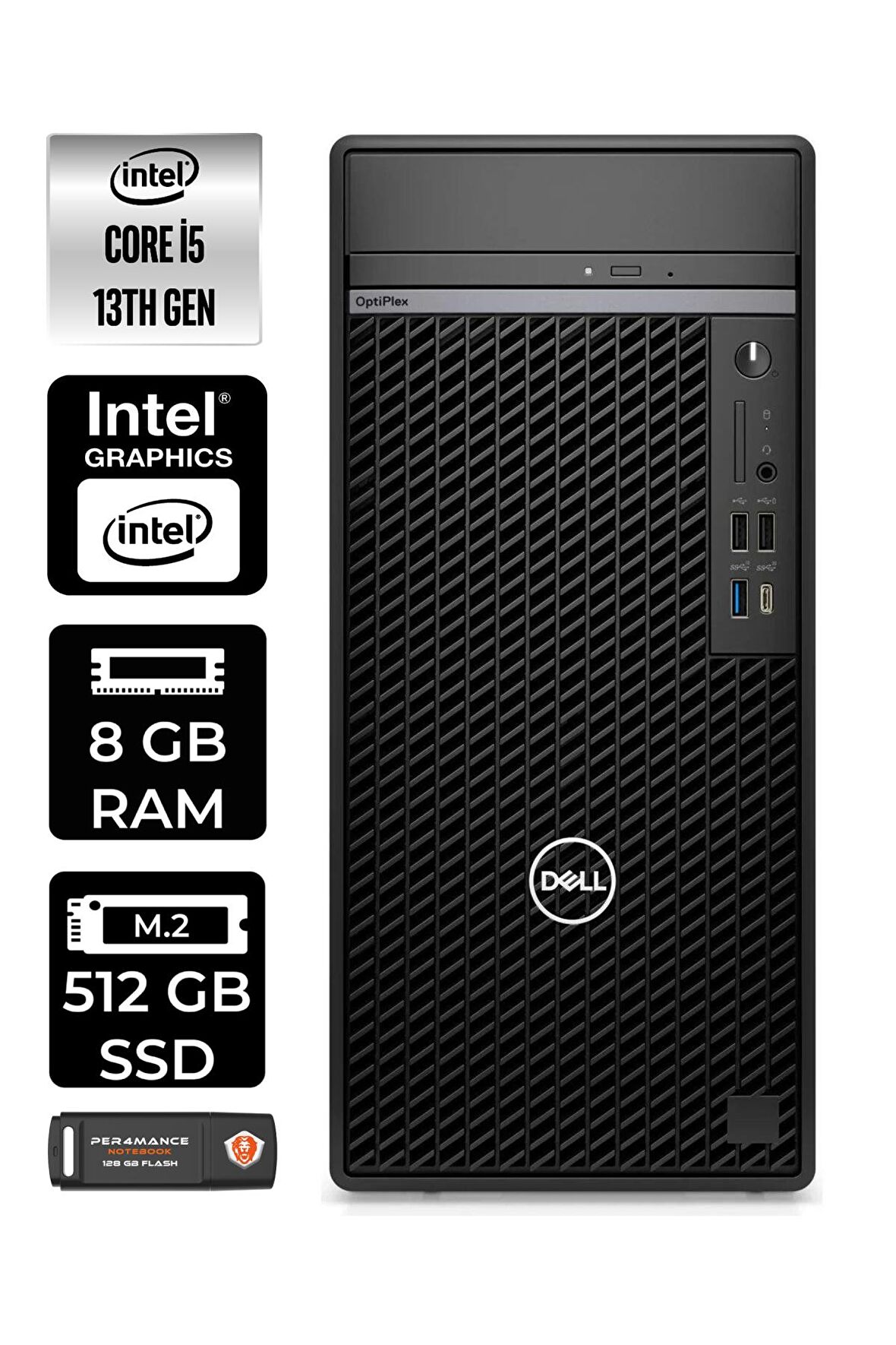 DELL OPTIPLEX 7010MT i5 13500 8GB RAM 512GB SSD FDOS N010O7010MTU MASAÜSTÜ PC & PER4BELLEK