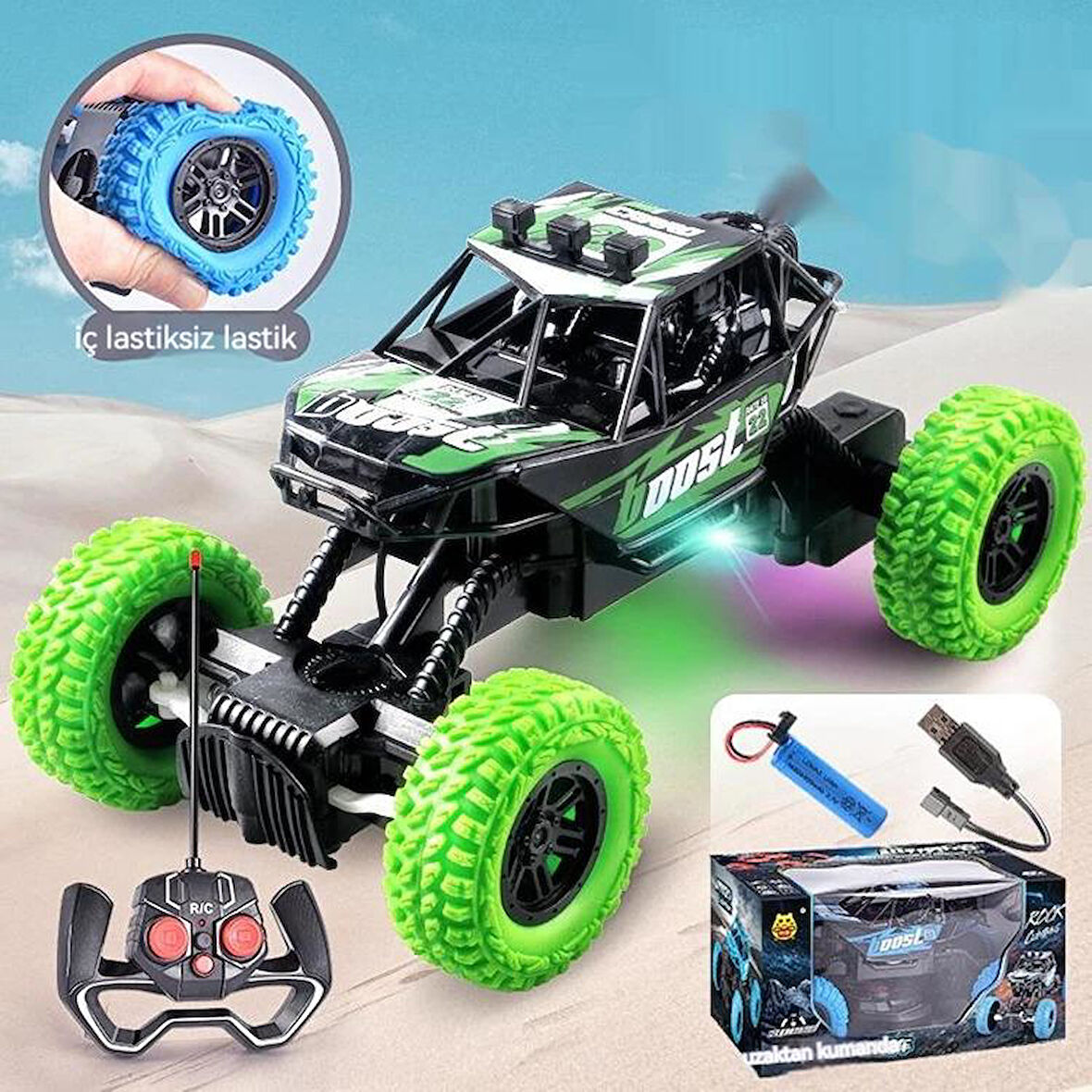 Off Road Climbing Car Işıklı Sesli Uzaktan Kumandalı Araba