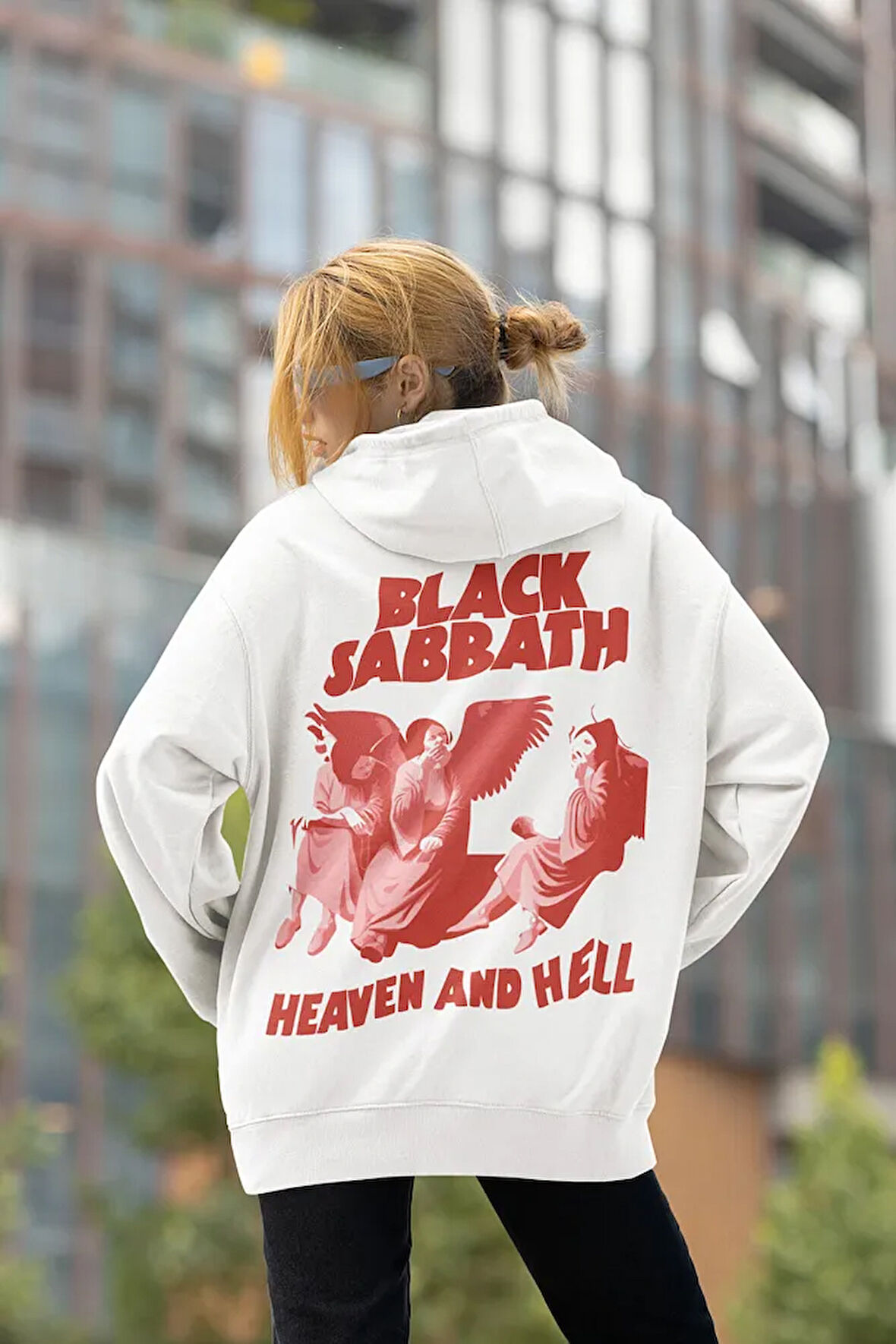 Black Sabbath Heaven And Hell Baskılı Unisex Oversize Müzik Grubu Hoodie