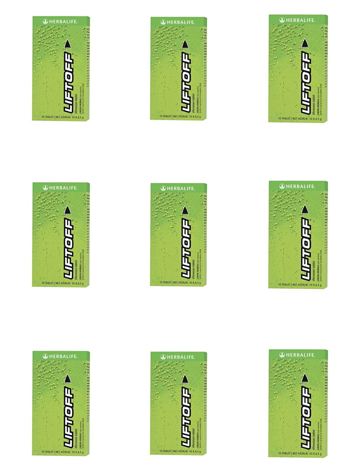 9 adet LiftOff® Efervesan İçecek Limon Aromalı