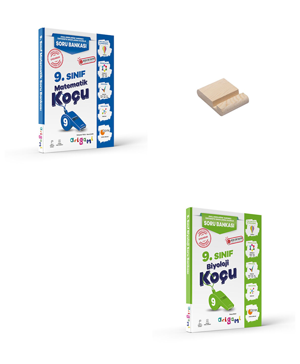 ORİGAMİ 9. Sınıf Matematik ve Biyoloji Soru Bankası + Telefon Standı