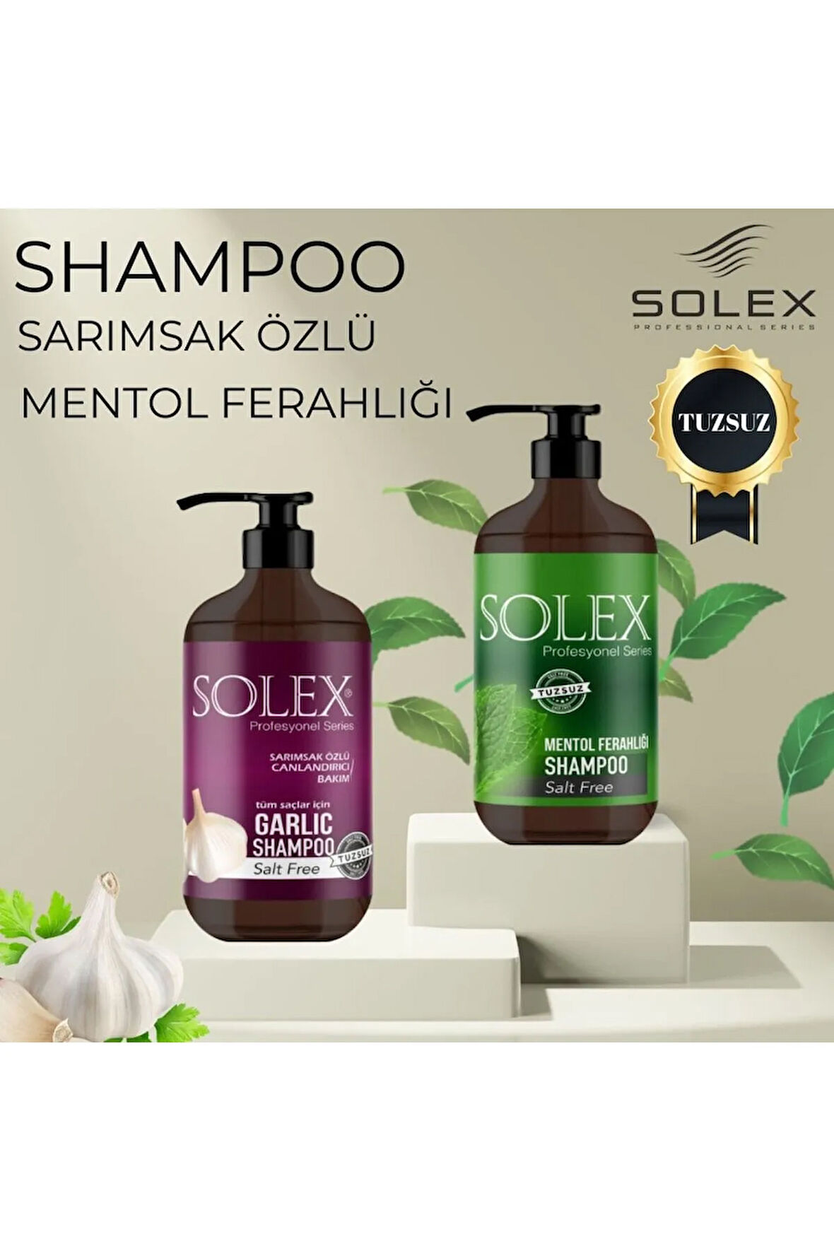 Tuzsuz Professıonal Serıes Mentol Keratin+Garlic (Sarımsak) Özlü Şampuan 1.000 ml+1000 ML