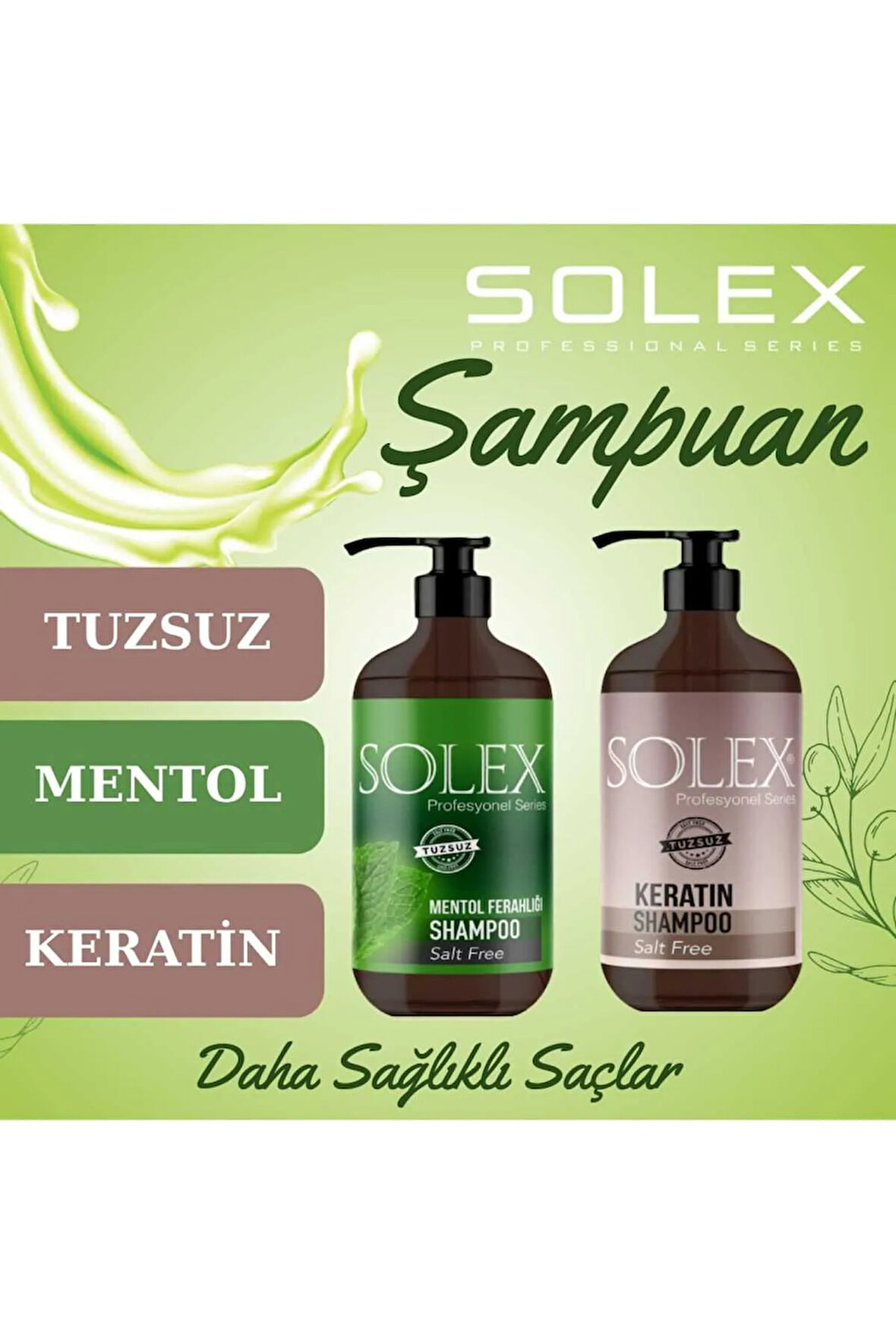Tuzsuz Professıonal Serıes Mentol + Keratin Özlü Şampuan 1.000 ml+1000 ML
