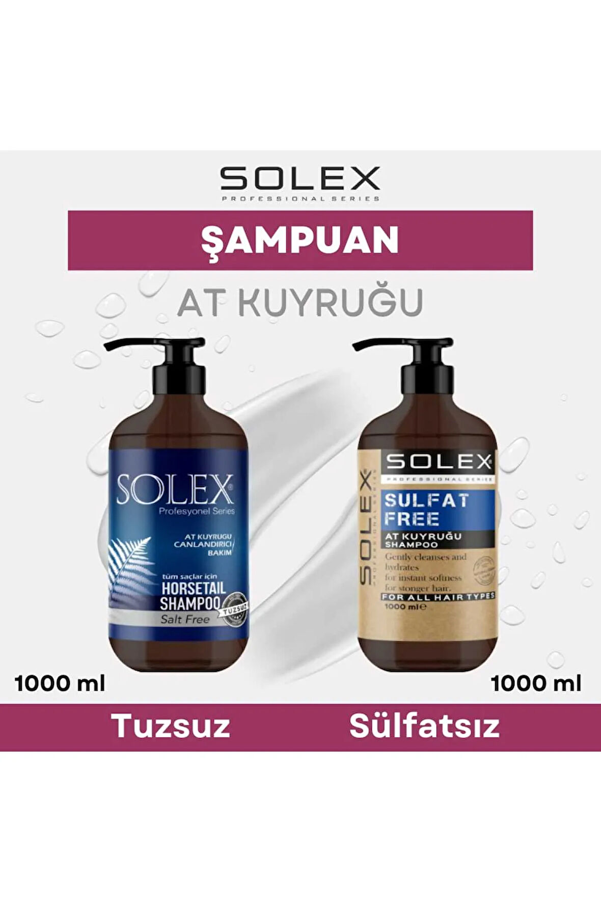 Sülfatsız At Kuyruğu Özlü Şampuan 1.000 ml+Tuzsuz At Kuyruğu Özlü Şampuan 1.000 ml