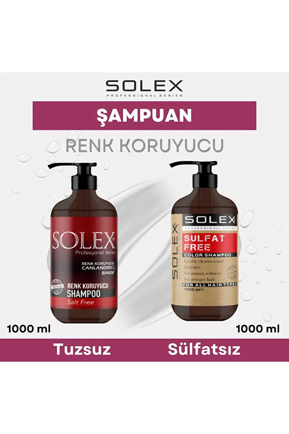 Tuzsuz Argan Yağı Özlü Şampuan 1.000 ml + Sülfatsız Argan Yağı Özlü Şampuan 1.000 ml