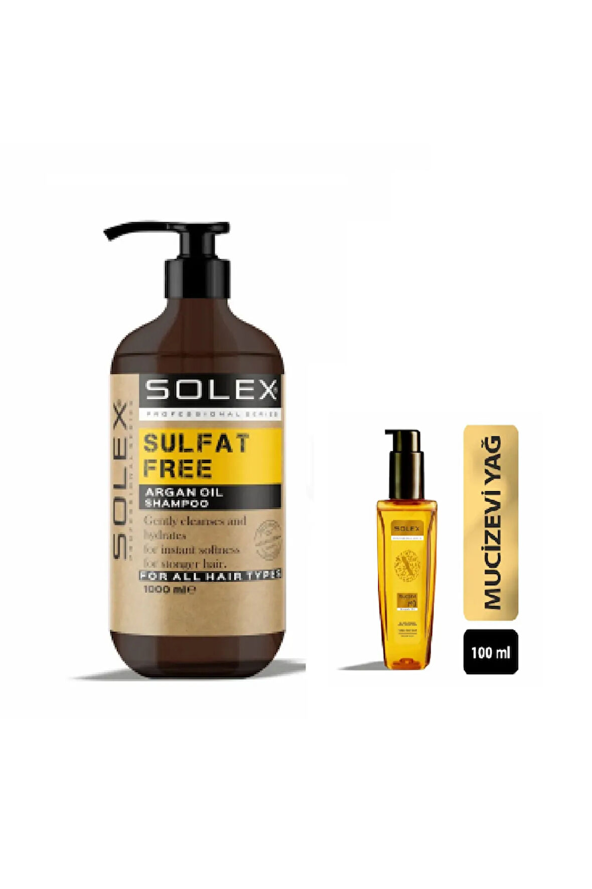 Sülfatsız Argan Yağı Özlü Şampuan 1.000 ml + Mucizevi Argan Keratin Yağ Iksiri Serum 100 ml