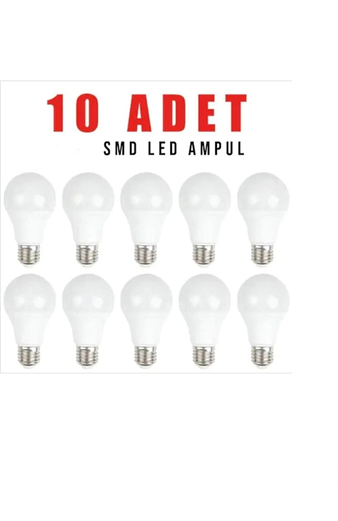 Led Ampül 10 Adet 9 Watt Led Ampül Beyaz Işık 