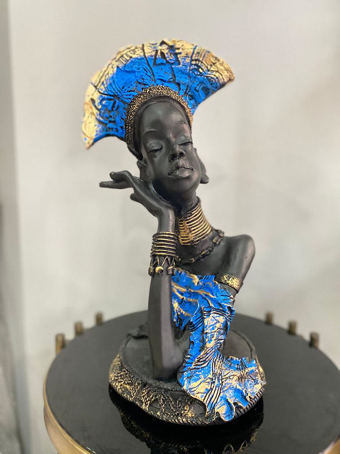 Dekoratif Afrikalı kadın Büyük Boy Biblo 