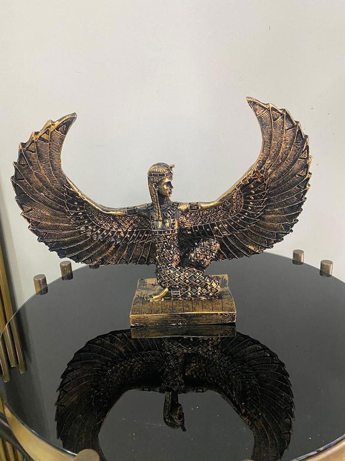 Dekoratif İsis Biblo Mısır Tanrıçası Melek şamdan modeli biblo 