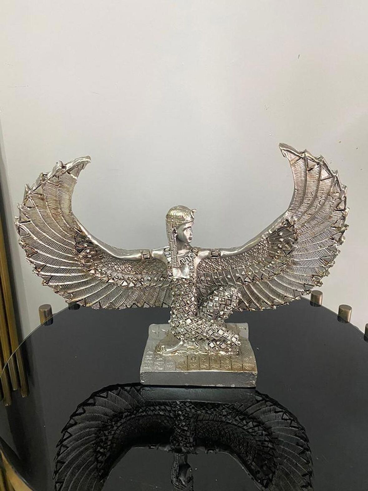 Dekoratif İsis Biblo Mısır Tanrıçası Melek şamdan modeli biblo 