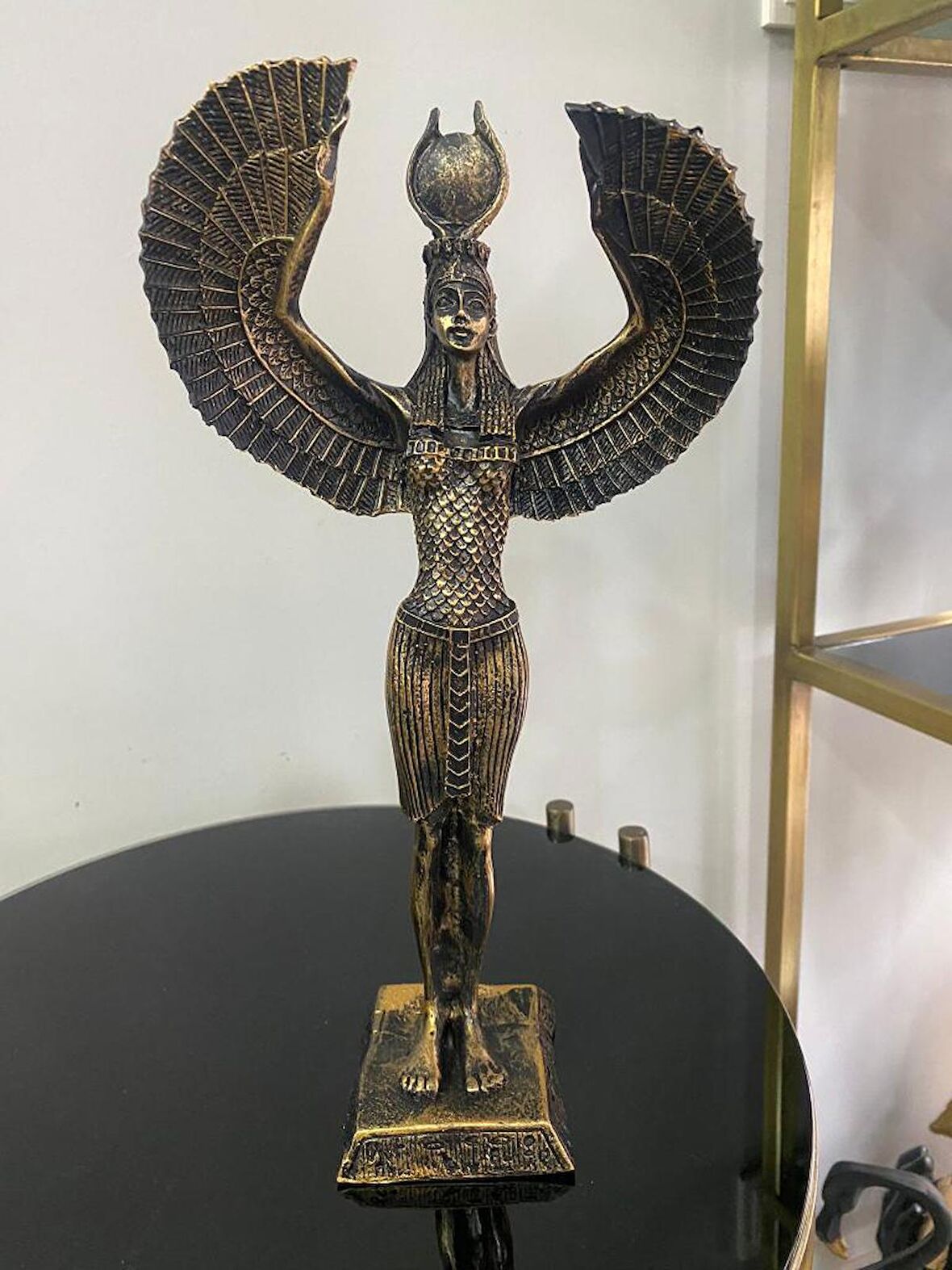 Dekoratif İsis Biblo Mısır Tanrıçası Melek şamdan modeli biblo 