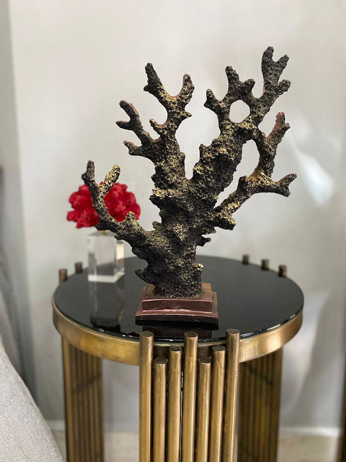 Mercan Biblo Hayat Ağacı Dal Mercan Heykel Büyük Boy 