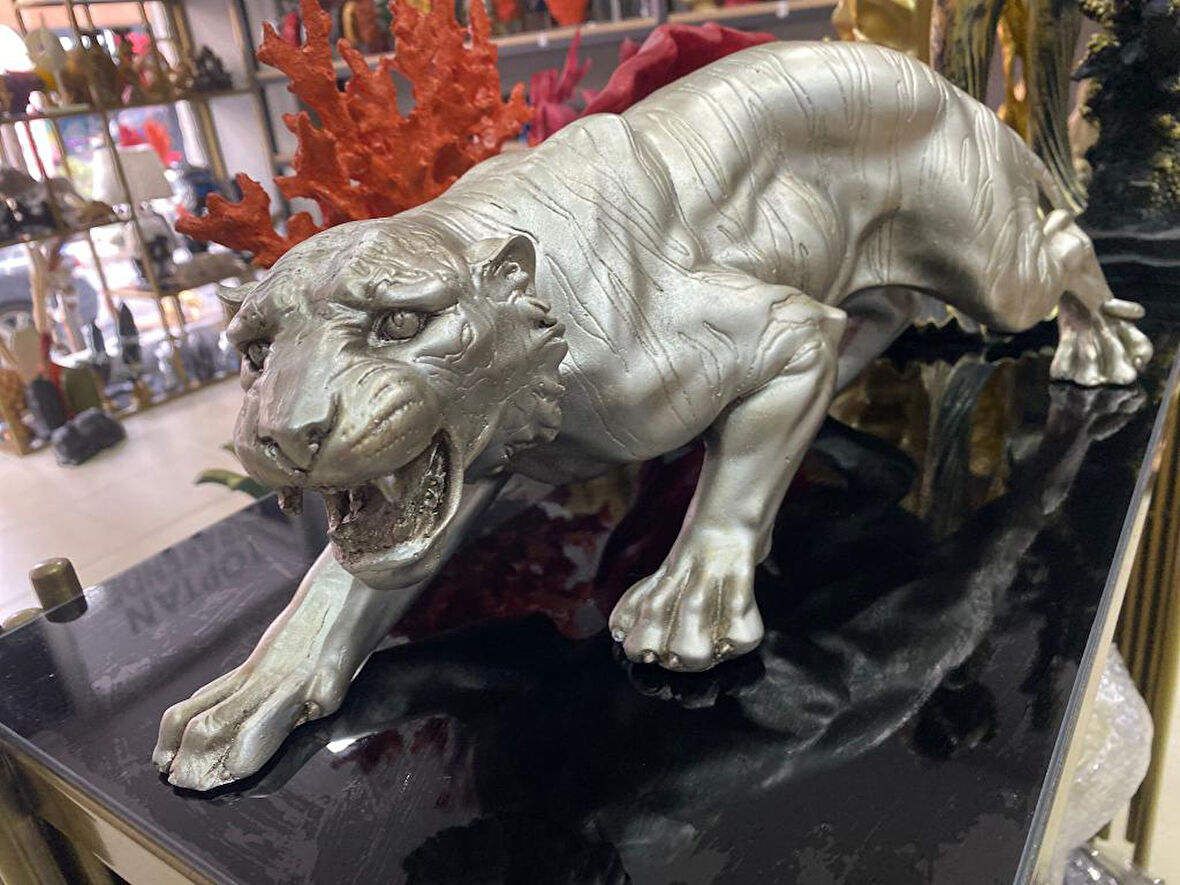 Dekotatif Kaplan Leopar Çita Panter Biblo Heykel 