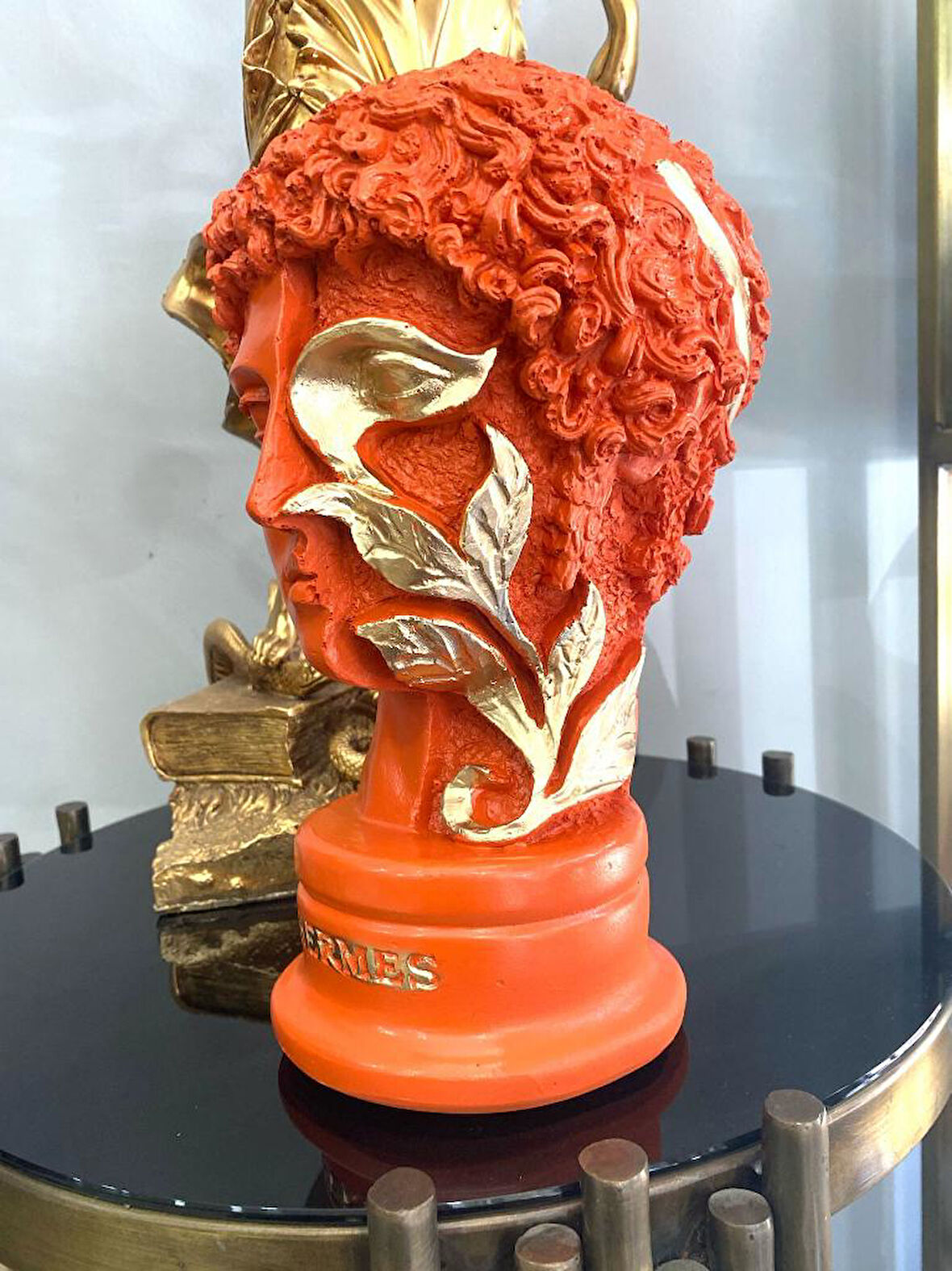 Dekoratif Çiçekli Hermess Heykel Biblo 