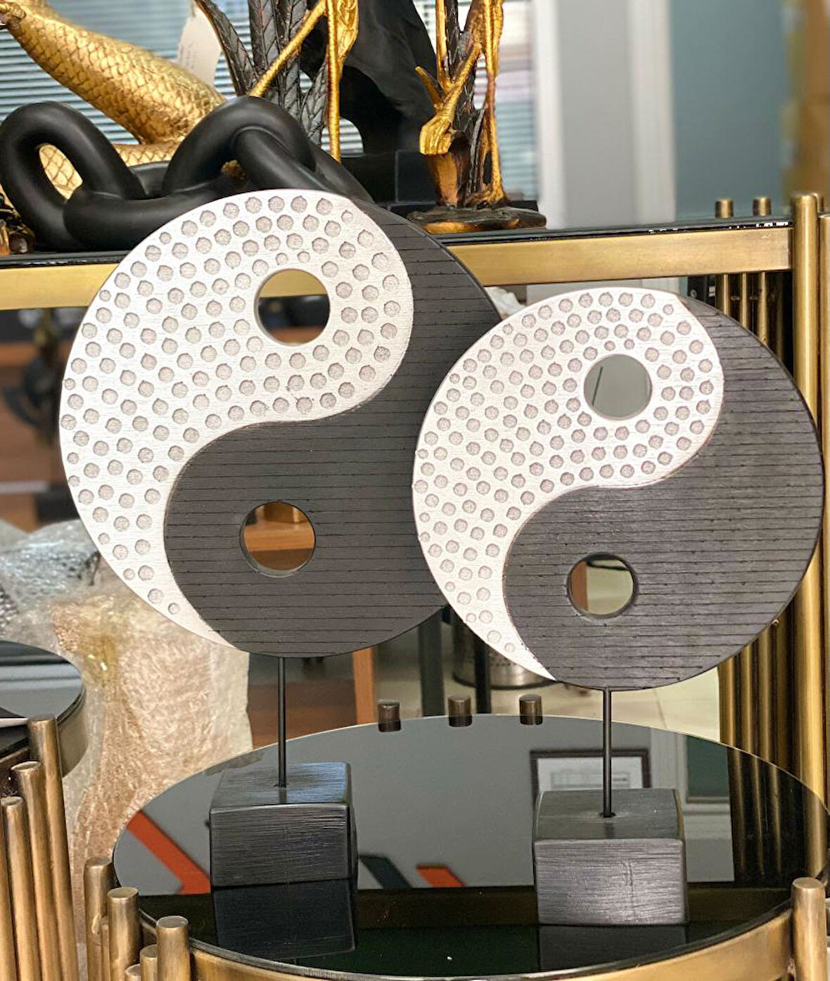 2 Li Kaideli Ying Yang Biblo Sonsuzluk Sembolü Obje Modern l Özel Tasarım