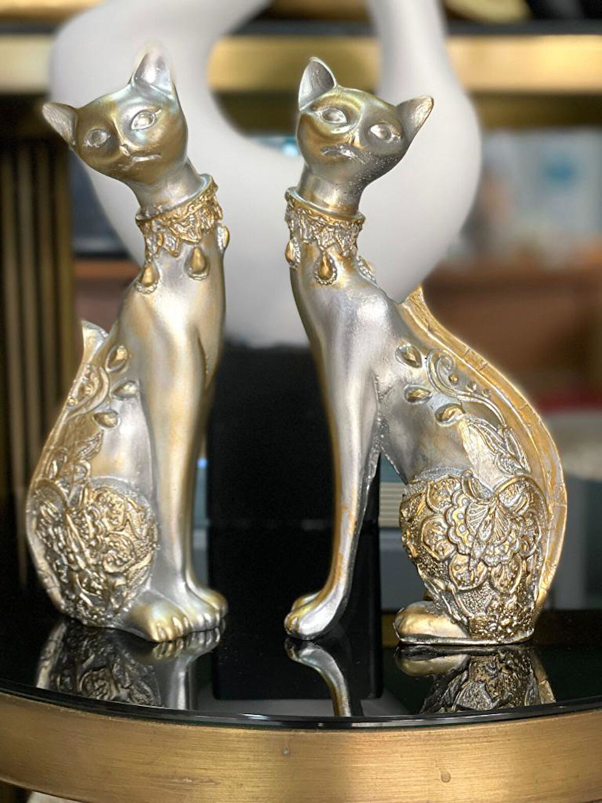 2 Li Dekoratif Kedi Biblo Desenli 