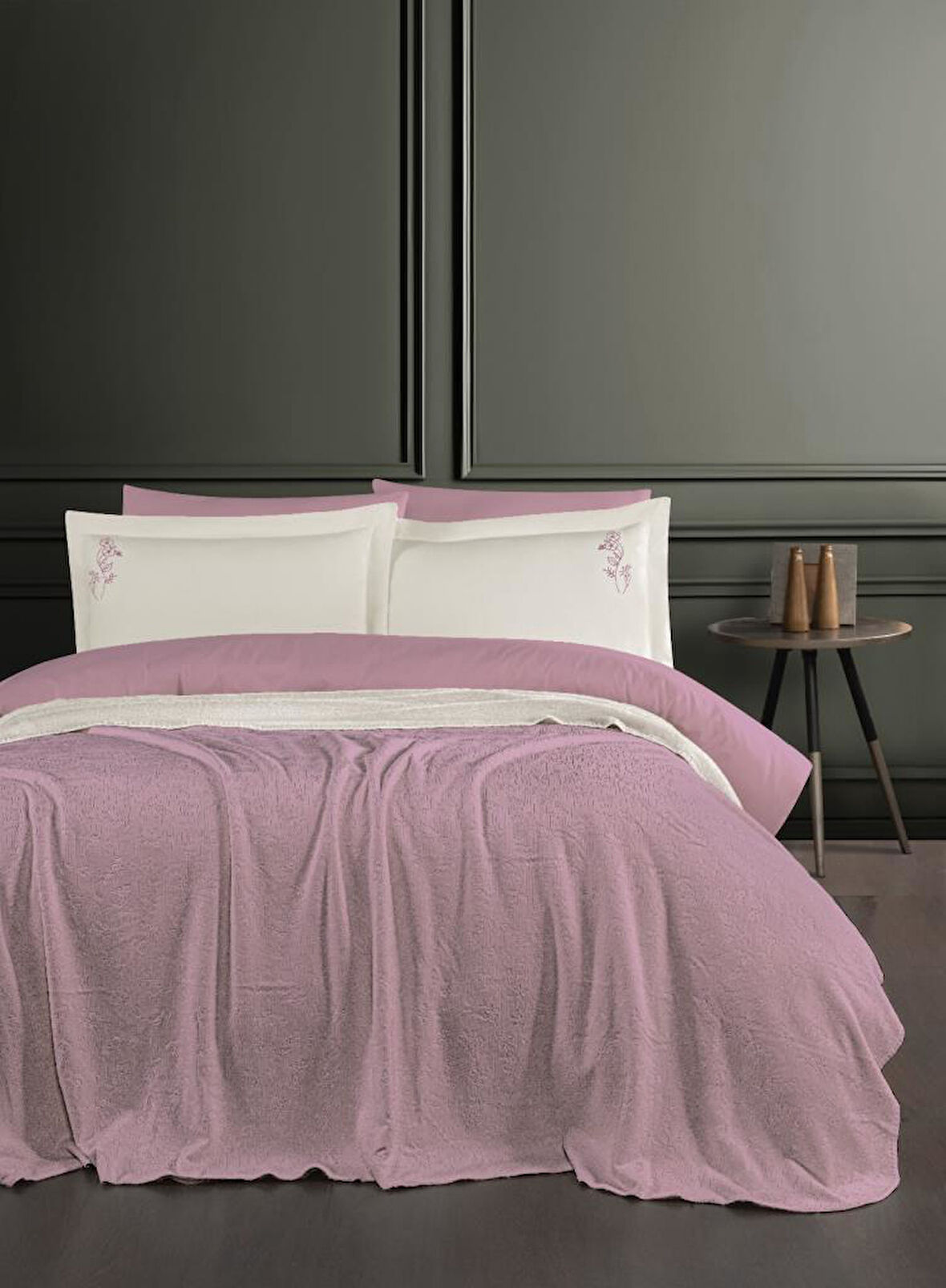 Çift Kişilik Dream Battanıyelı Nevresım Setı Talıa Puce 200X220