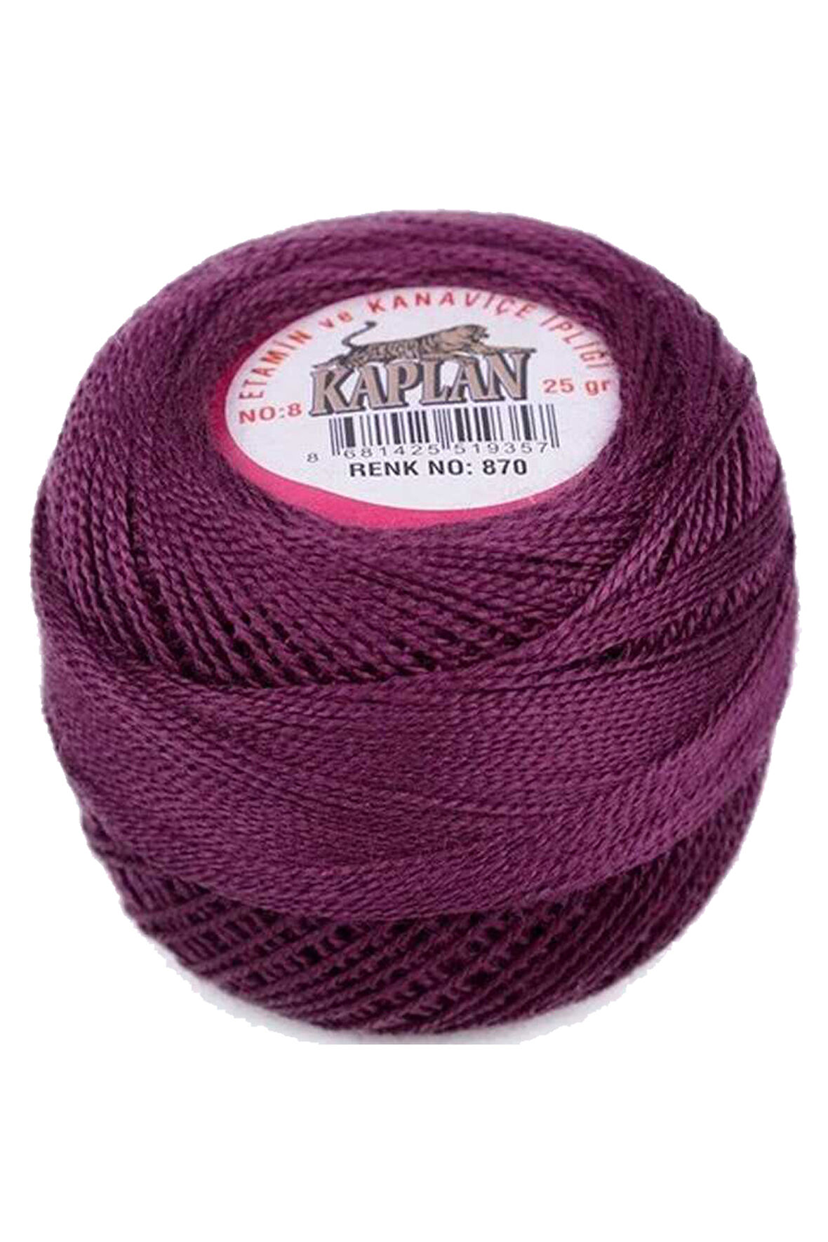 Kaplan Etamin Ve Kanaviçe İpi 8 No Kod/Renk: 870 -