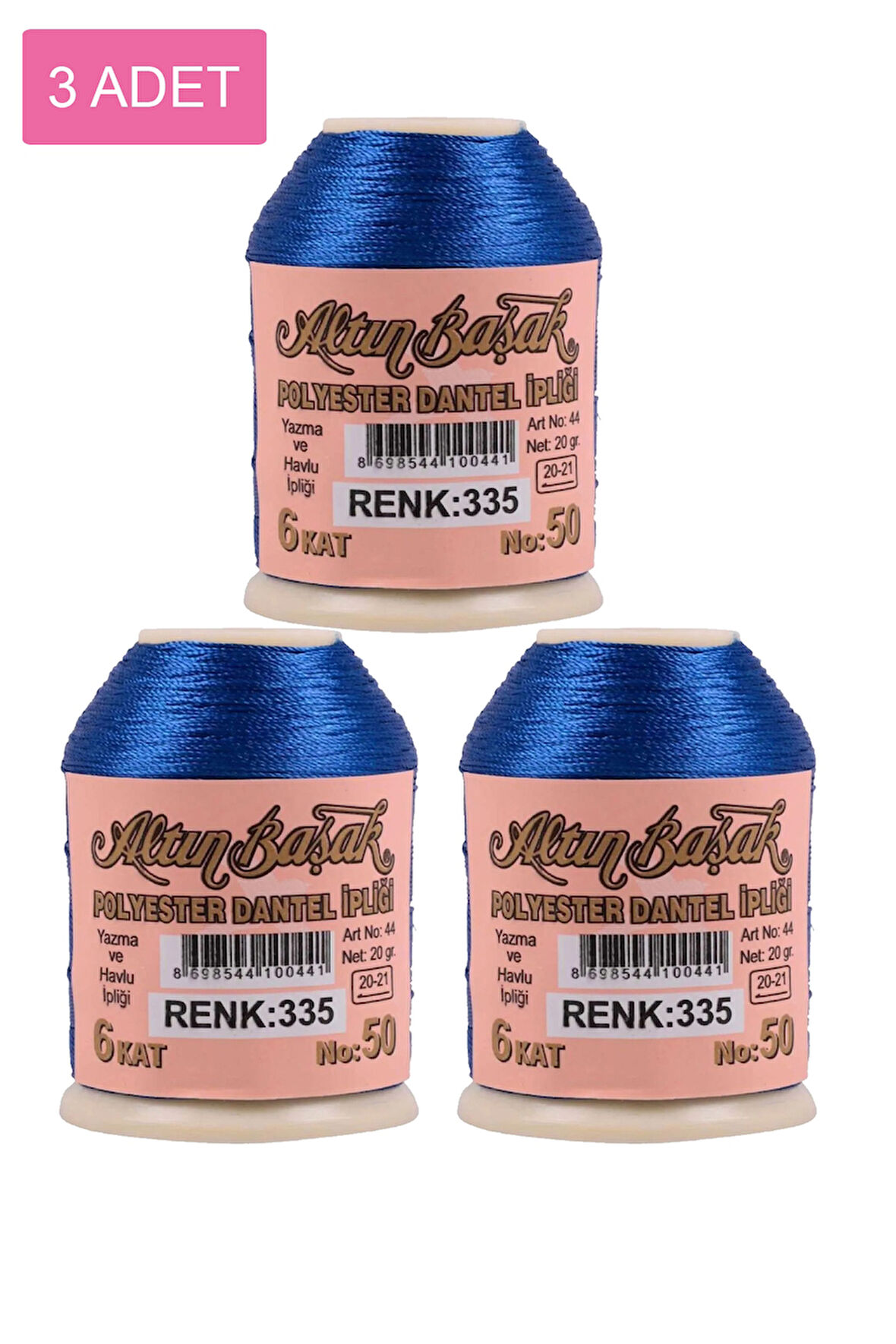 3 Adet Altınbaşak Oya ve Dantel İpi 20 gr - No: 335
