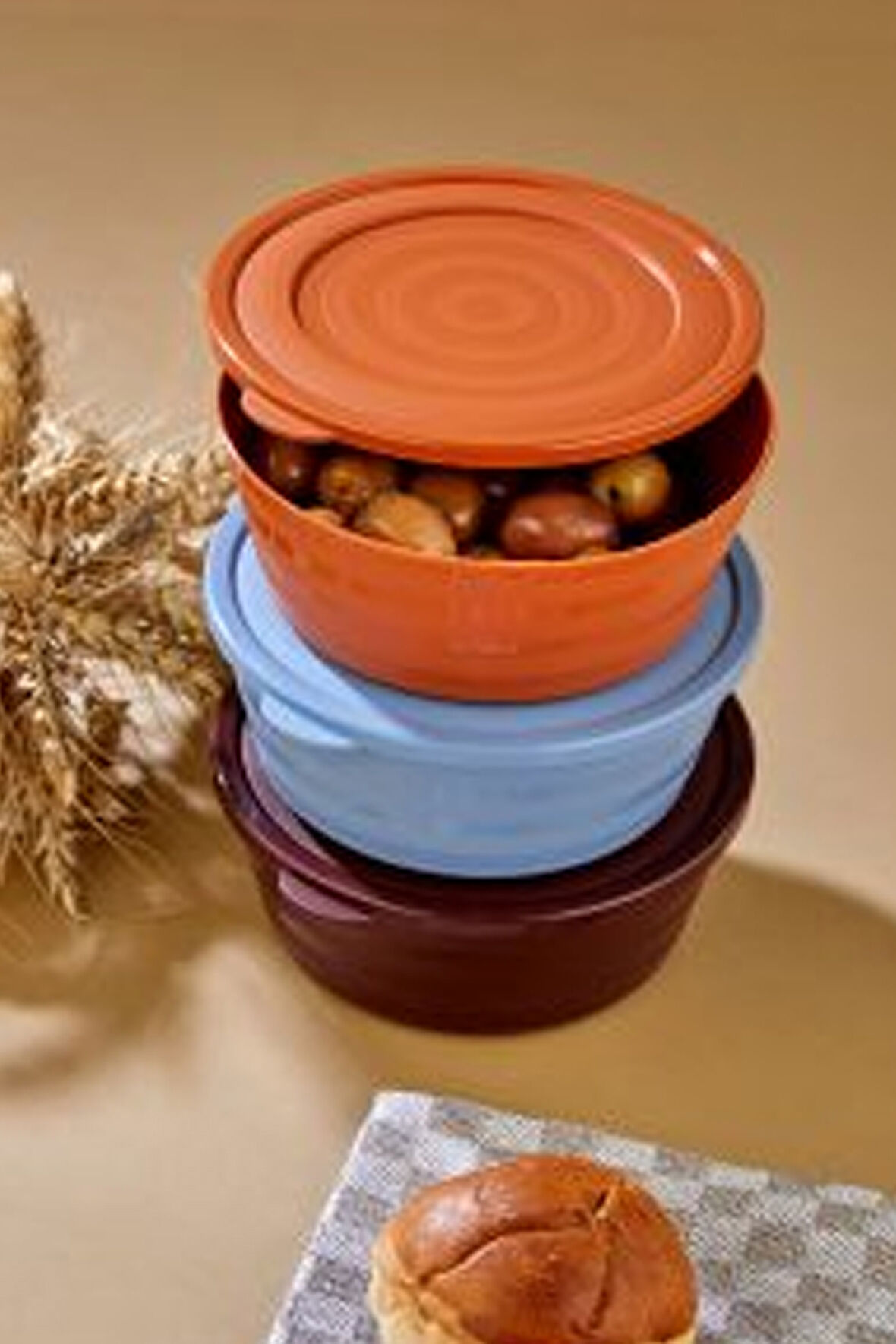 Harmony Kapaklı Yonca Kase 3'lü HT-002