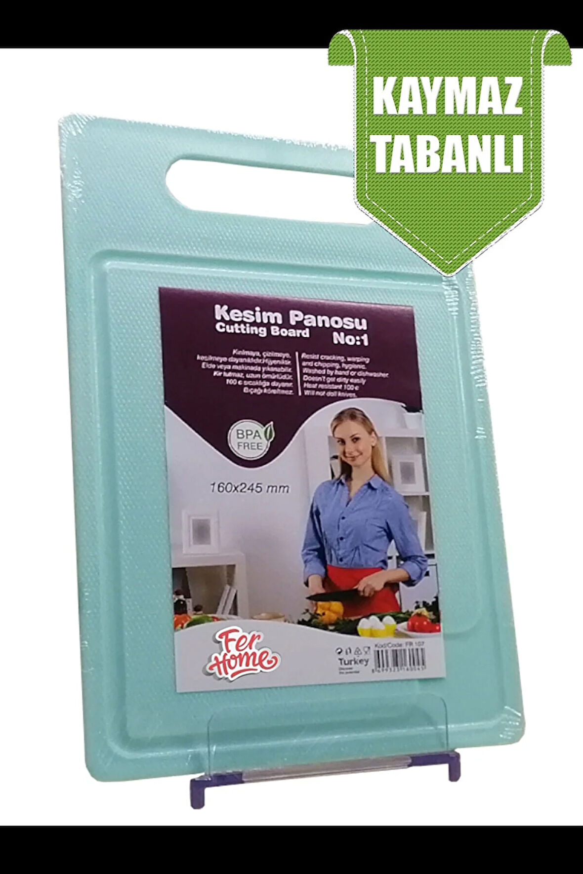 Kesme Tahtası Kaydırmaz Plastik Kesme Sunum Tahtası Pratik Kesim Panosu 160x245 Mm FR-107