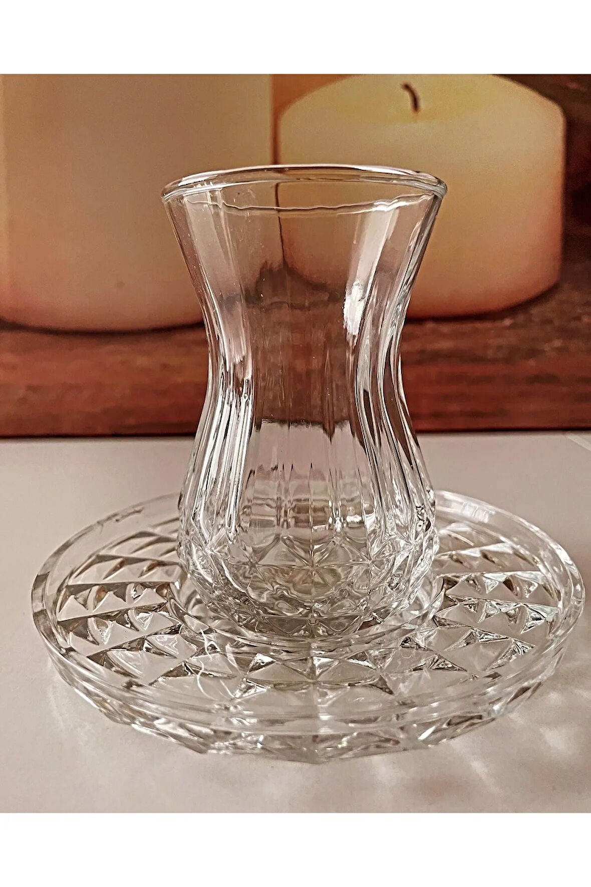 Alin Adela 6'lı Cam Çay Tabağı Çay Tabak Altlığı RYG8030