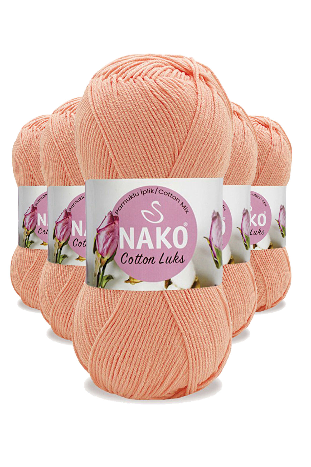 5 Adet Cotton LüYelek Tunik Kazak Bluz Hırka İpi Yünü Somon 97594