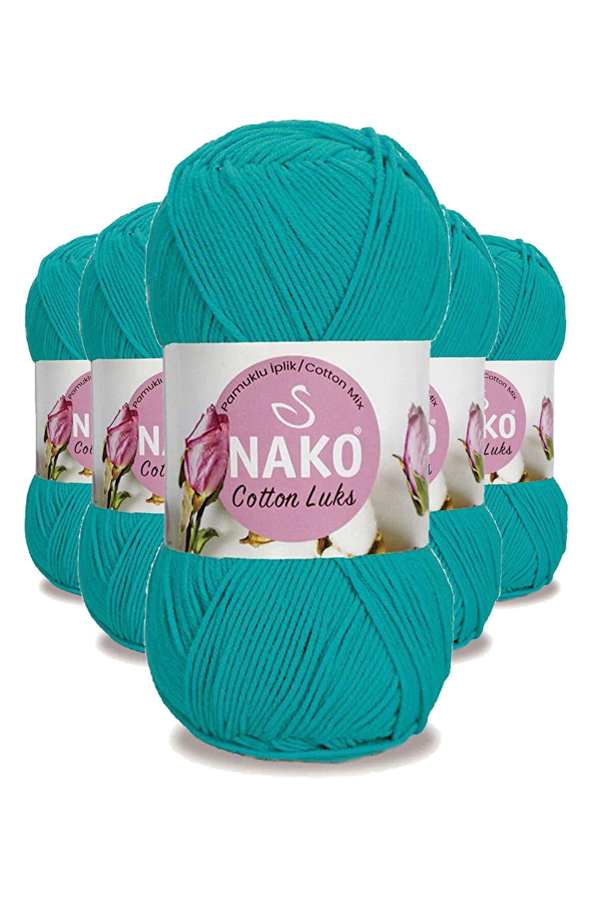 5 Adet Cotton LüYelek Tunik Kazak Bluz Hırka İpi Yünü Koyu Turkuaz 97581