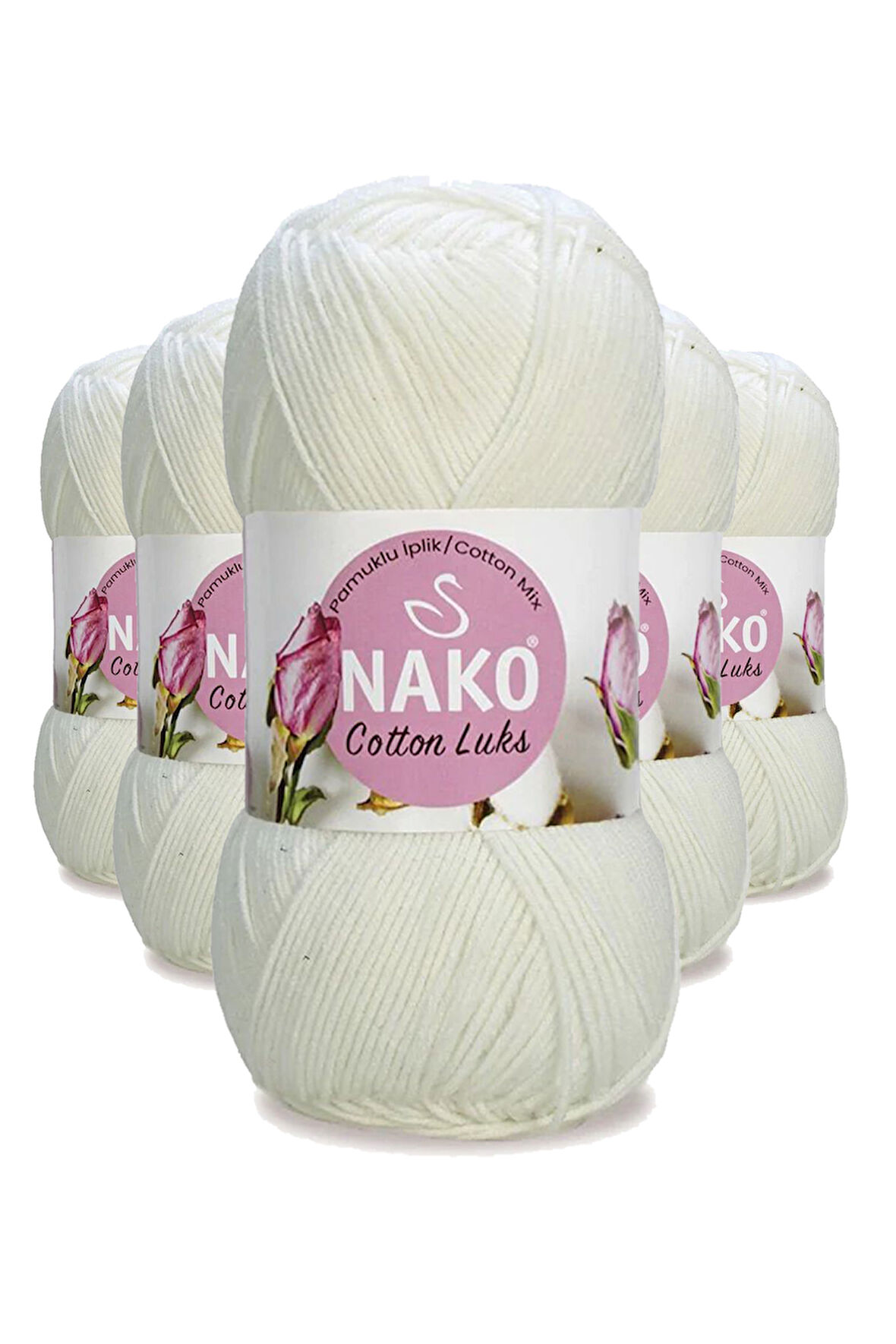 5 Adet Cotton LüYelek Tunik Kazak Bluz Hırka İpi Yünü Süt Beyaz 97570