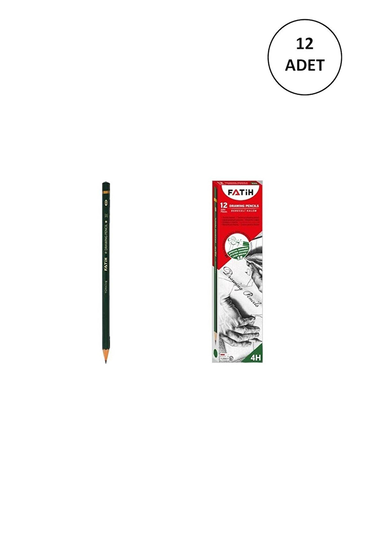 12 Adet Fatih 4h Dereceli Kalem