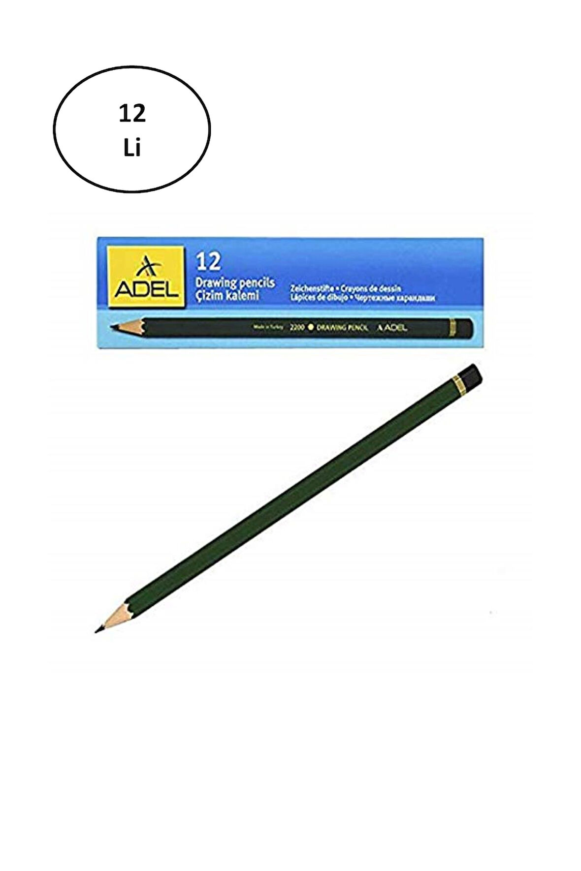 Adel 2200 Dereceli Kurşun Kalem 7B 12'li