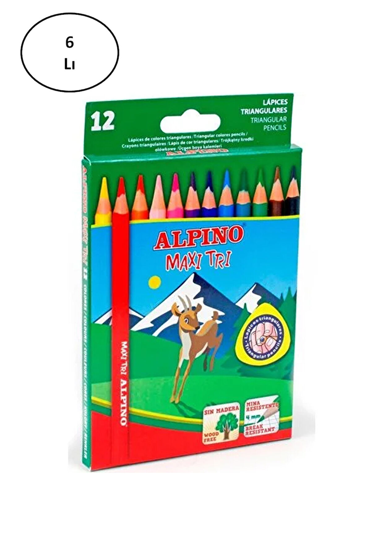 Cem Alpino ALP-AL-2133 Kuru Boya Kalemi 12 Renk 6'lı