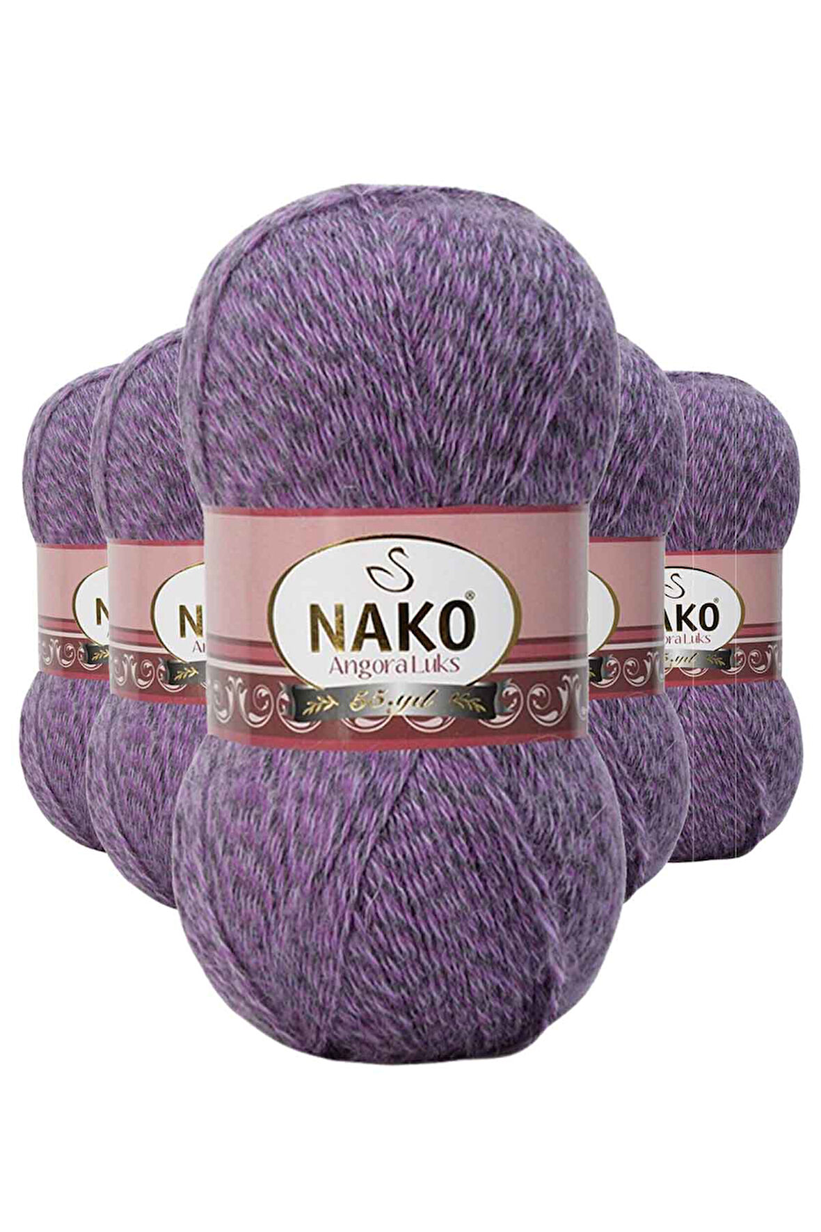 5 Adet Angora LüEl Örgü İpi Lila Muline 21360