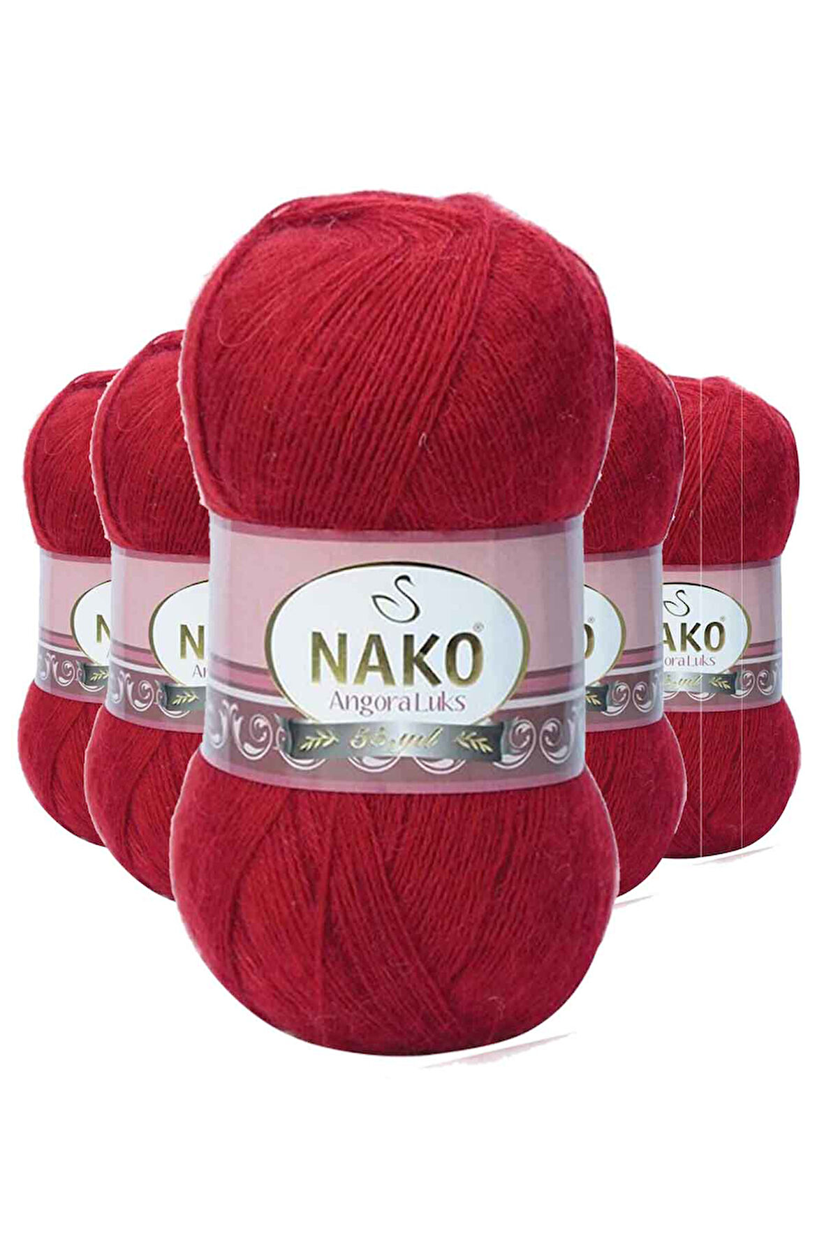 5 Adet Angora LüEl Örgü İpi Koyu Kırmızı 1175