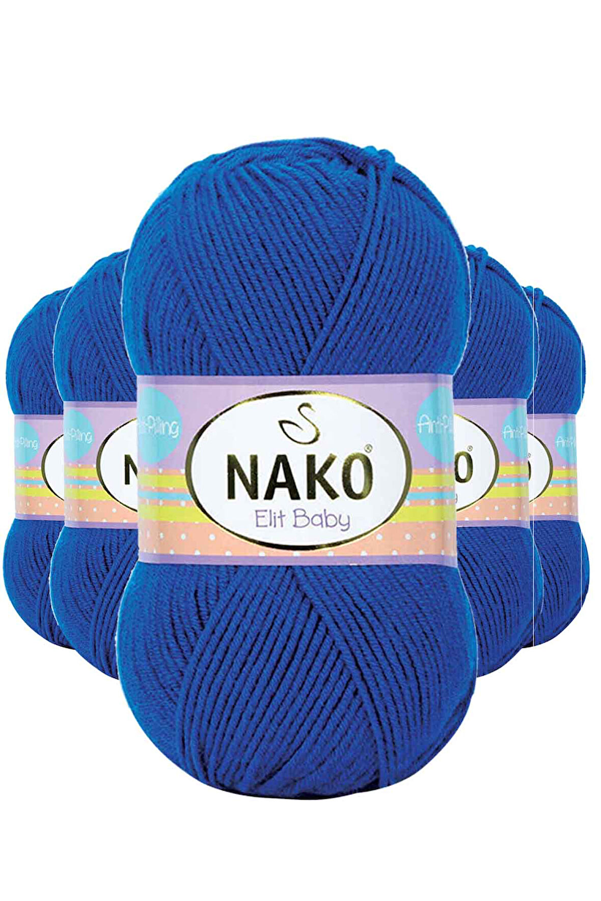 5 Adet Elite Baby El Örgü İpi Tüylenmeyen Bebek Yünü SaMavi 10346
