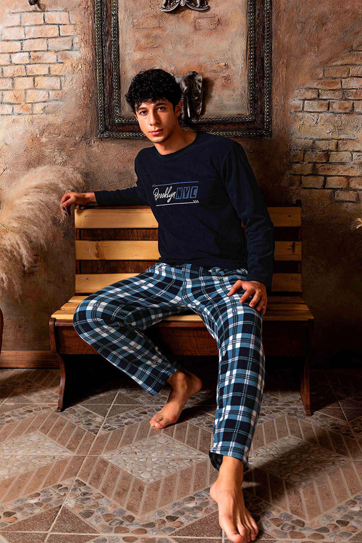 Nisanca Kışlık Erkek Polar Pijama Takımı - Sıcak Tutan Casual Erkek Polar 