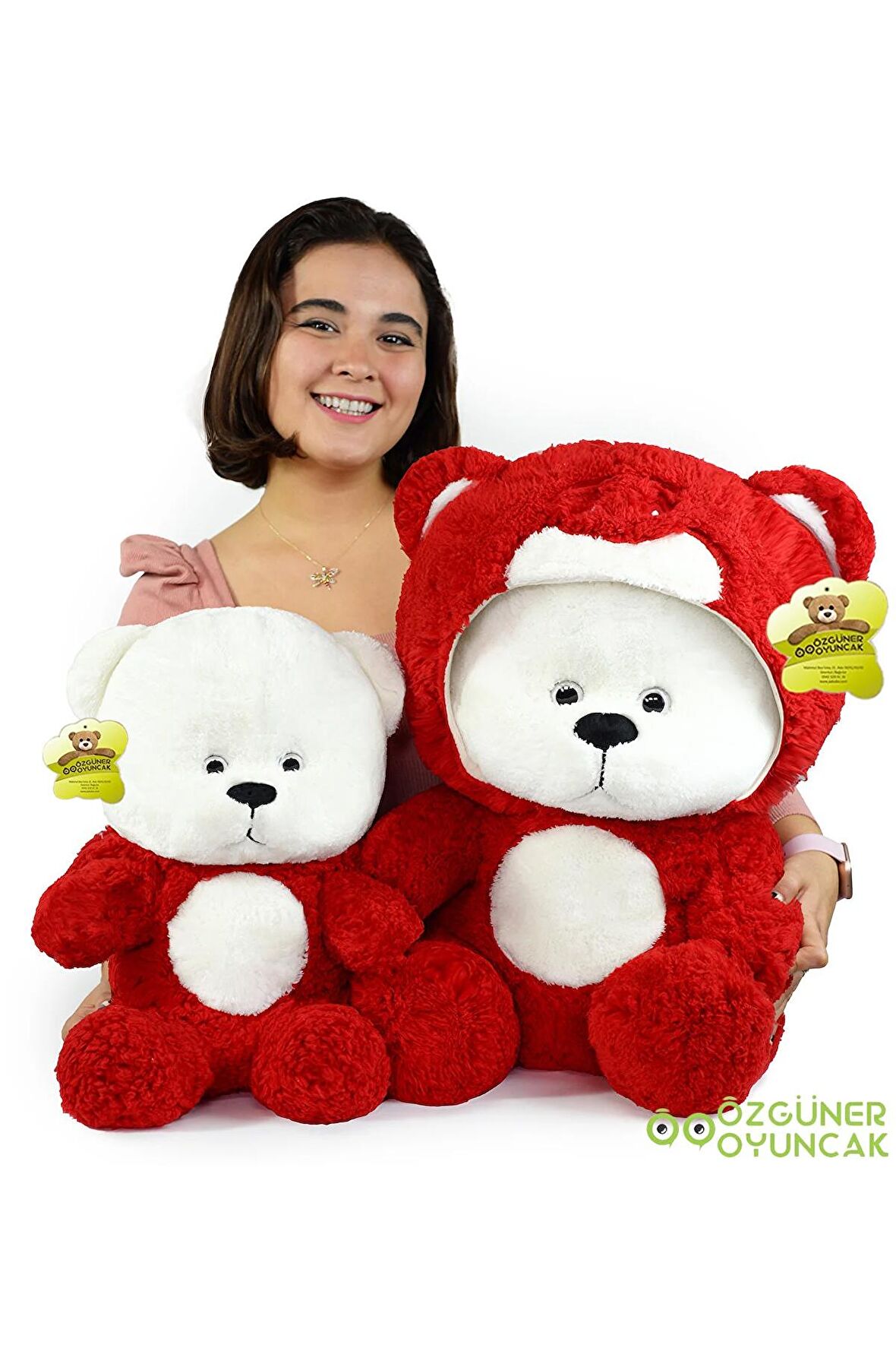 Uykumcuk Gold Kapüşonlu Peluş Ayı Sevgiliye Özel 70 Cm