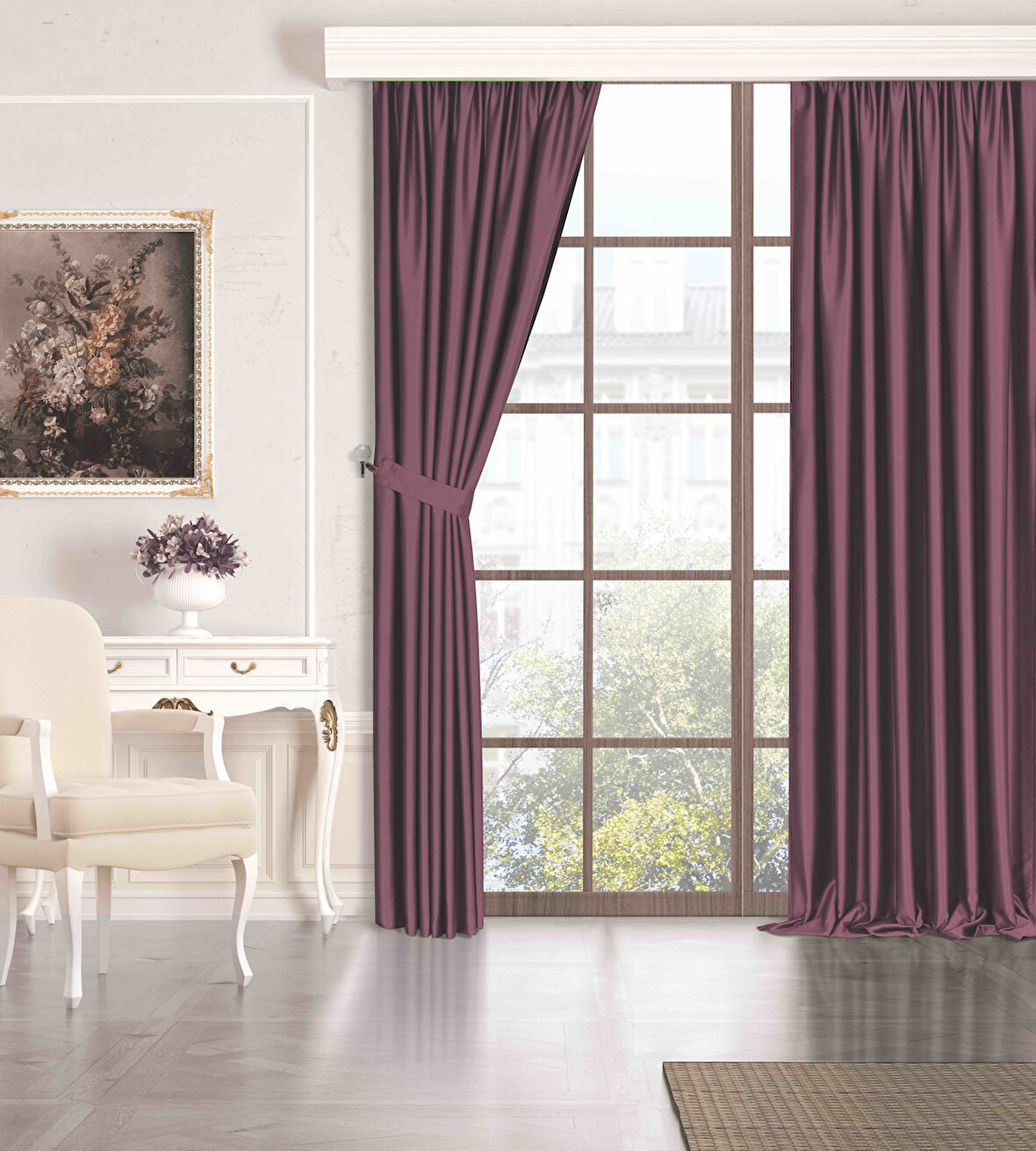 Quartz Blackout Açık Mürdüm Rengi Karartma Perde