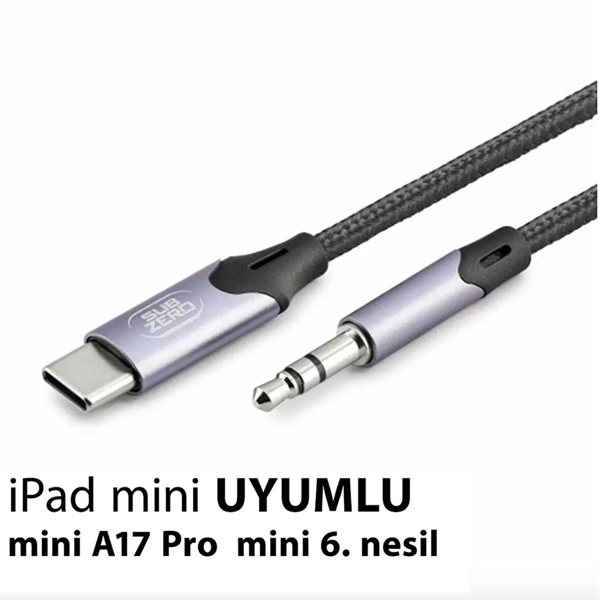  iPad Mini A17 Pro iPad mini 6.nesil Uyum Metal Başlık AUX Kablo Ses Dönüştürücü Hasır TypeC Çevirici