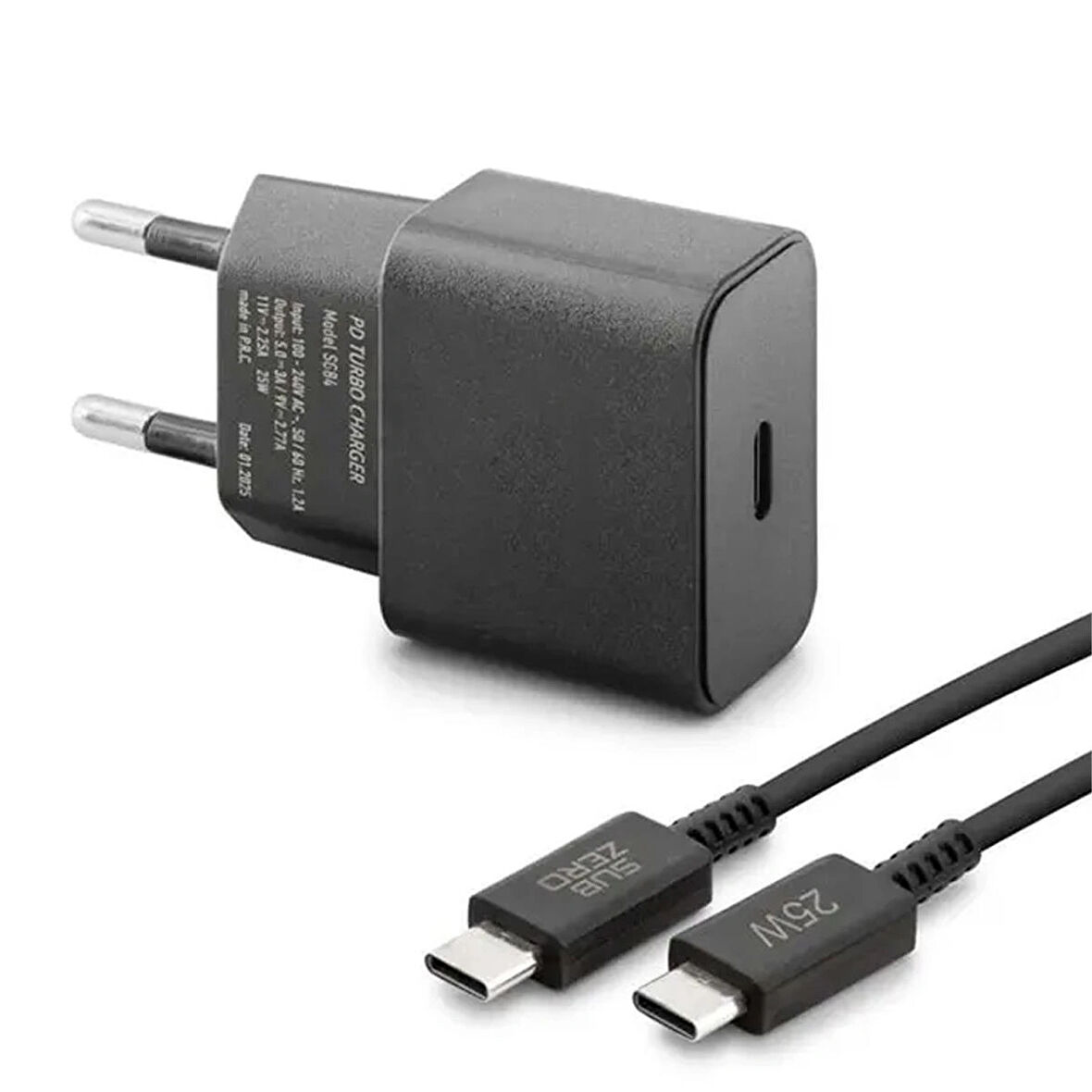 Samsung A25 Uyumlu Şarj Aleti 25W HIZLI Type-C 5A Süper Hızlı Şarj Kablosu