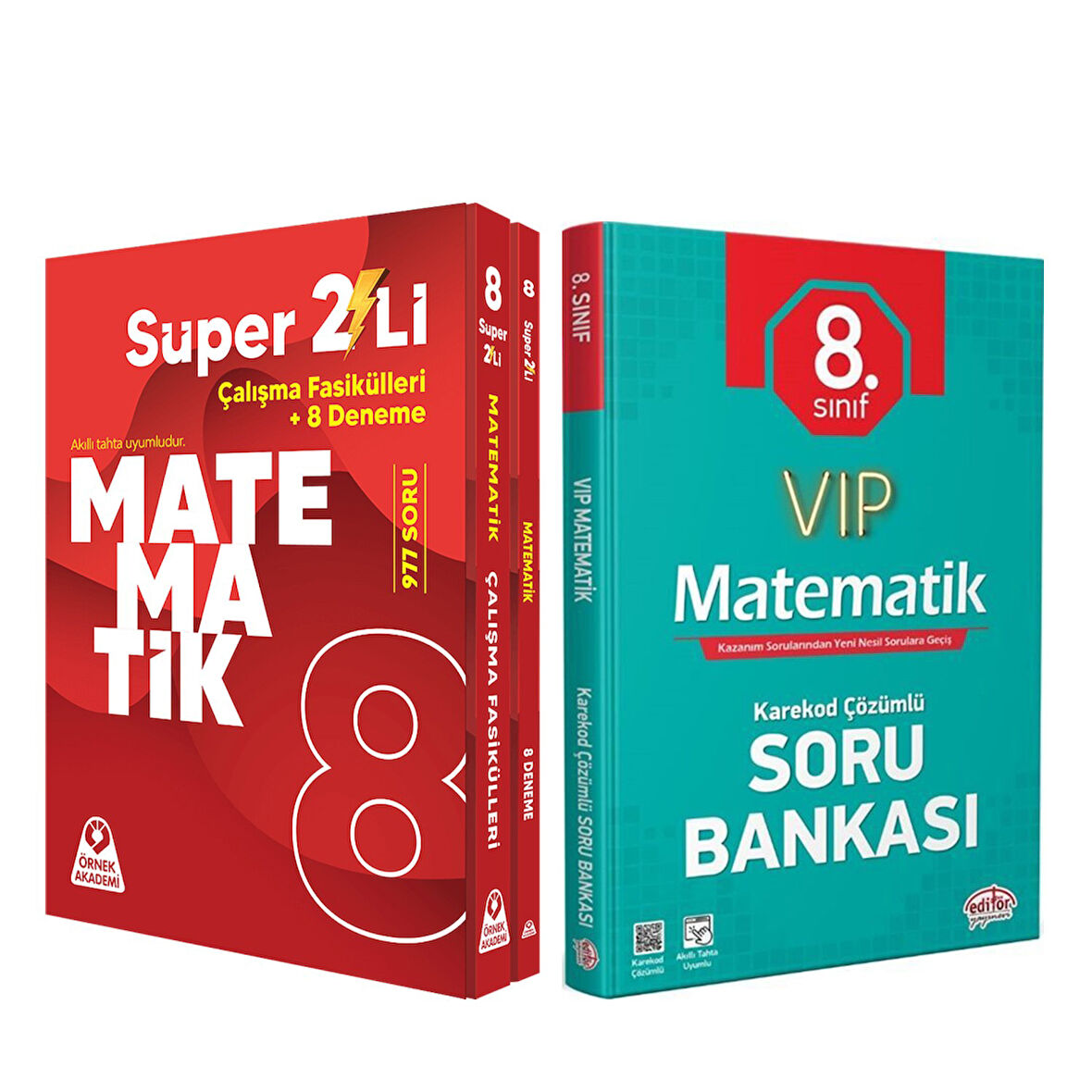 Örnek Akademi 8. Sınıf Süper İkili Matematik Seti ve Editör VİP Soru Bankası Seti 2 Kitap